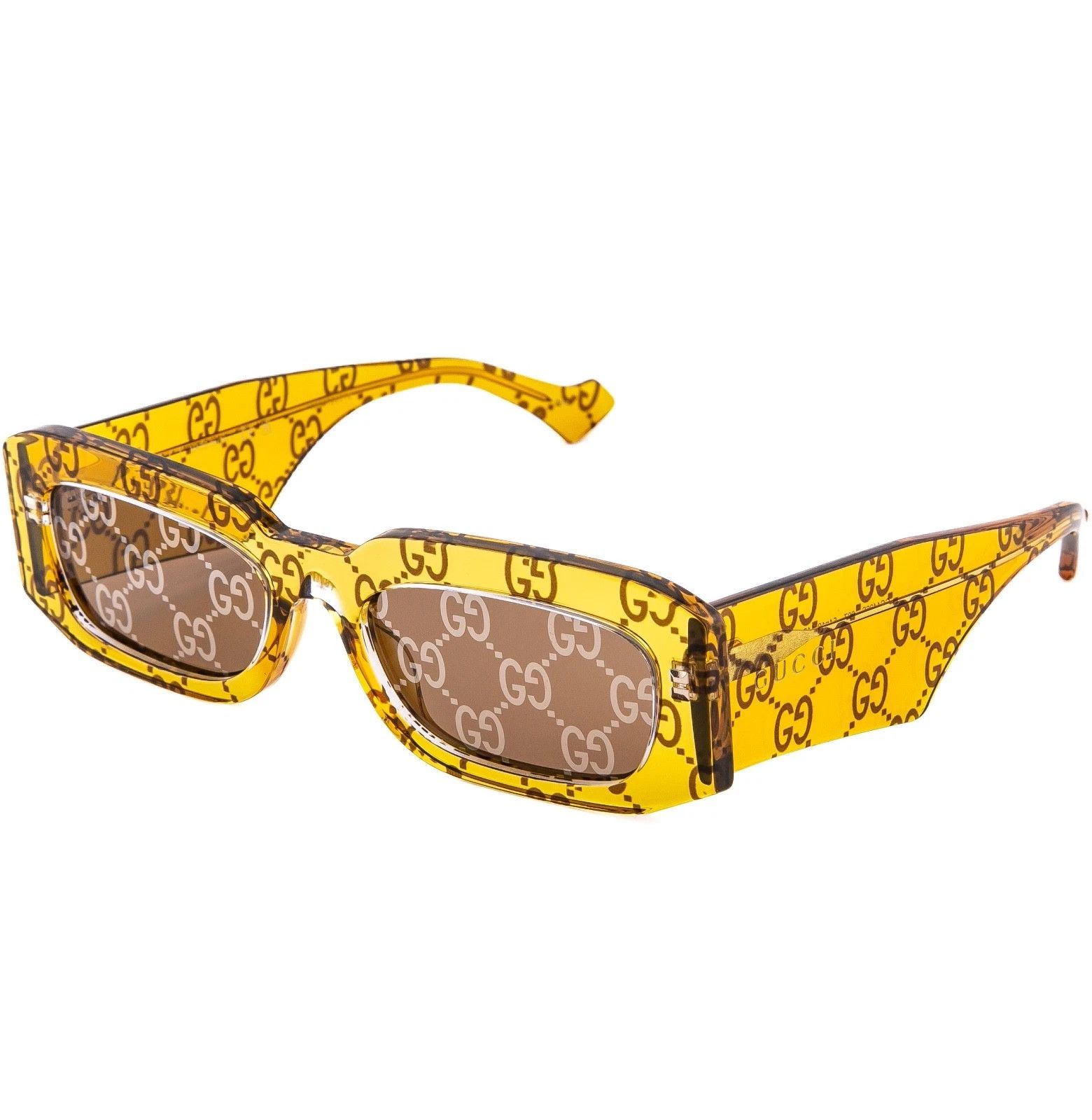 Gucci GUCCI 1426 Crystal Yellow GG Logo Gg1426S Sunglasses 007 Size ONE SIZE - 4 Thumbnail