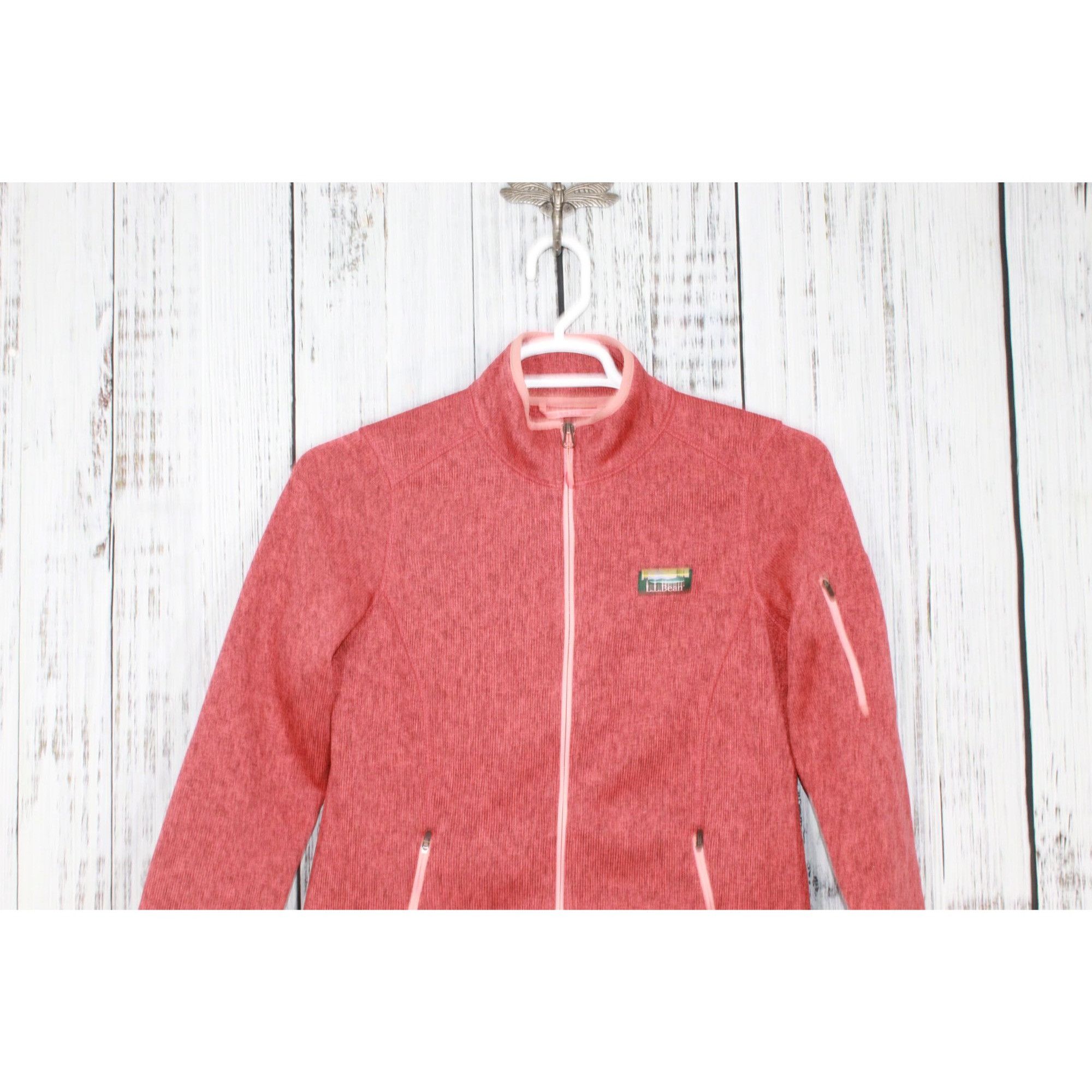 L.L. Bean LL Bean Womens Orange Fleece Zip-Up Jacket Medium Size M / US 6-8 / IT 42-44 - 2 Thumbnail