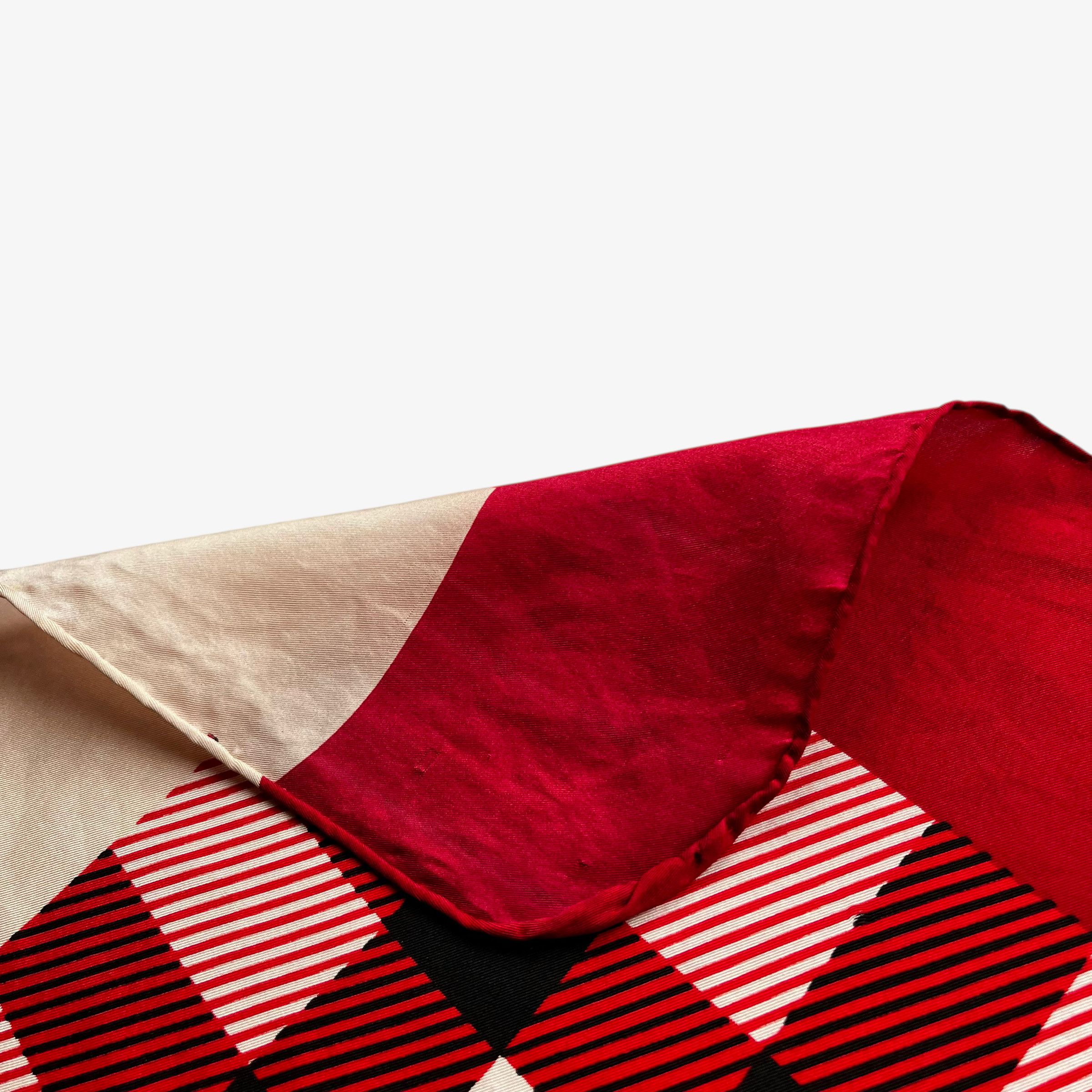 Burberry Vintage 90s Burberry Red Nova Check Print Silk Scarf Size ONE SIZE - 3 Thumbnail