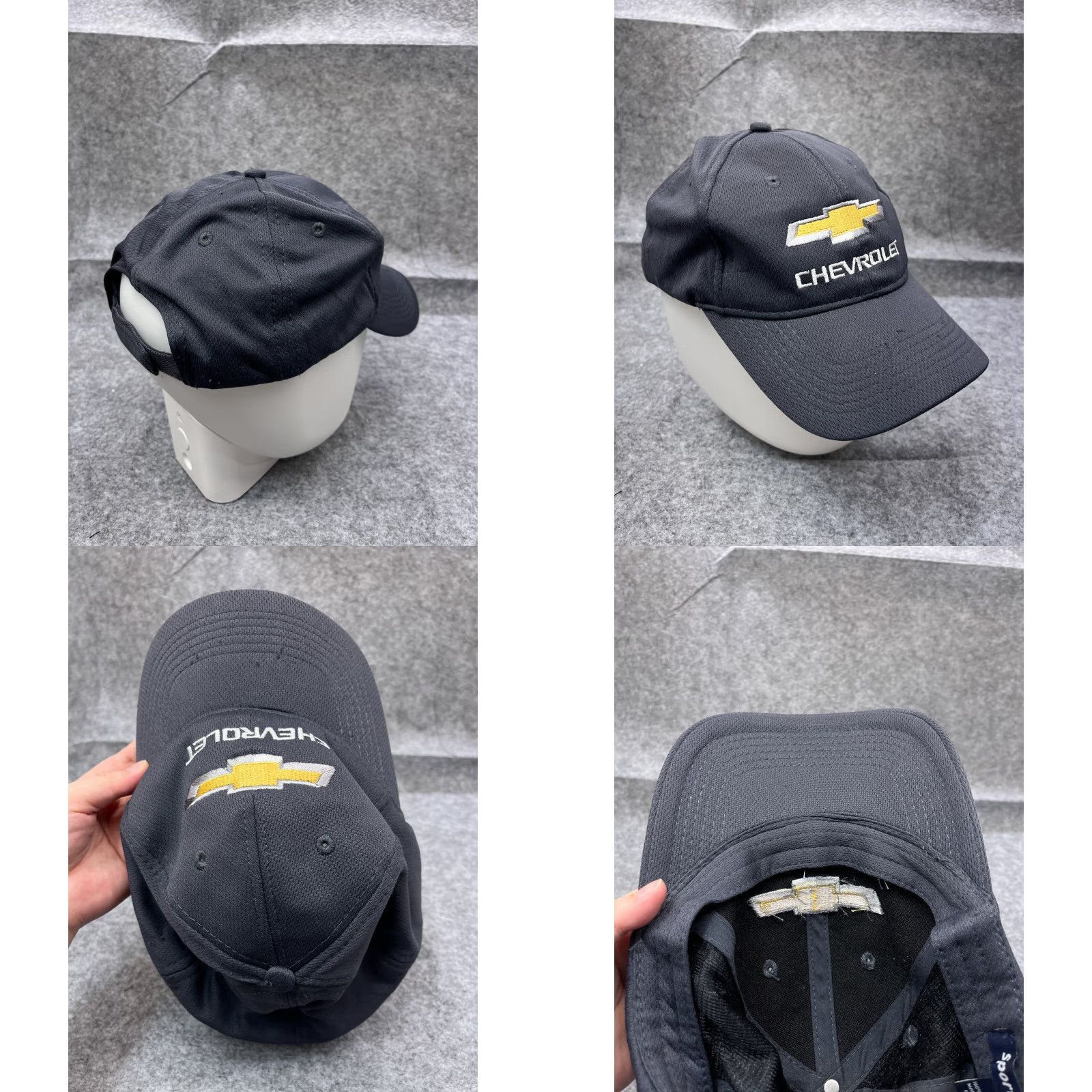 Vintage Chevrolet Sport-Tek Hat Strap Back Adult One Size Gray 100% Polyester Size ONE SIZE - 8 Thumbnail