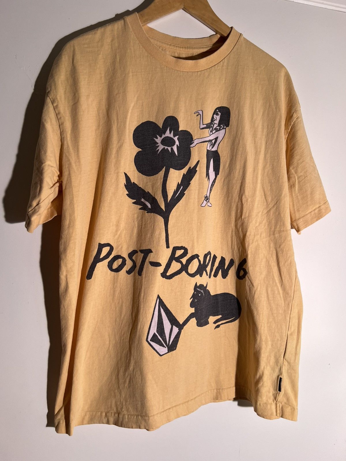 Vintage Y2K 2000’s Volcom Post Boring Flower Woman Cat Skater Shirt Size US M / EU 48-50 / 2 - 1 Thumbnail