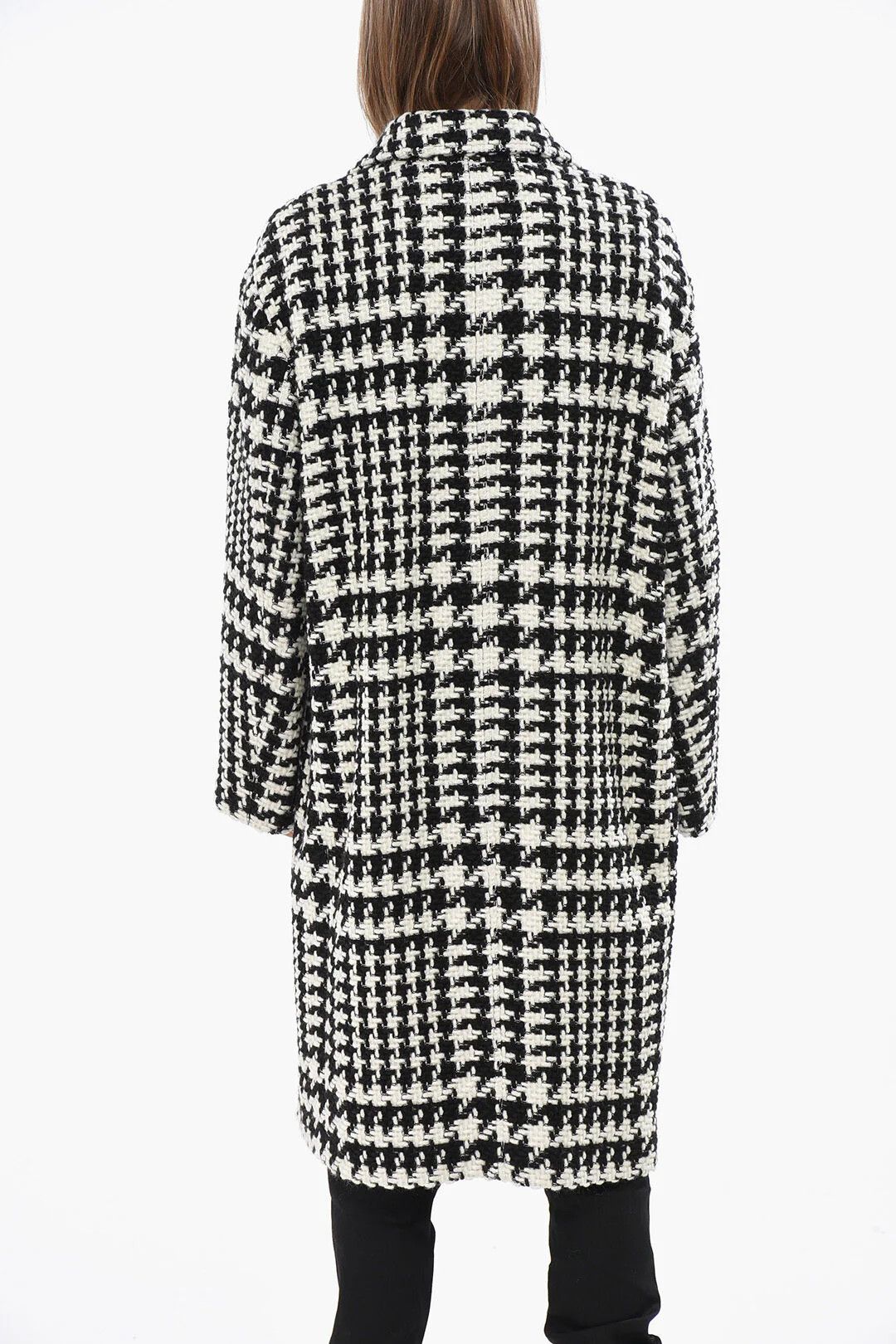 Dolce & Gabbana og1mm0426 Bicolor Wool-Blend Double-Breasted Coat in Black Size M / US 6-8 / IT 42-44 - 2 Thumbnail