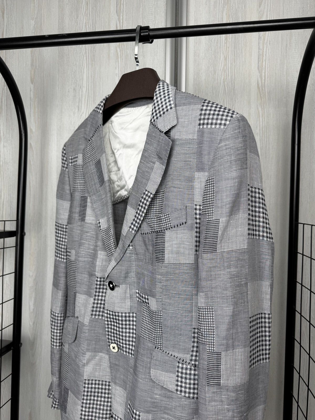 Other Holland Esquire Patchwork Cotton Linen Blazer Vest Set Suit Size 38R - 8 Thumbnail