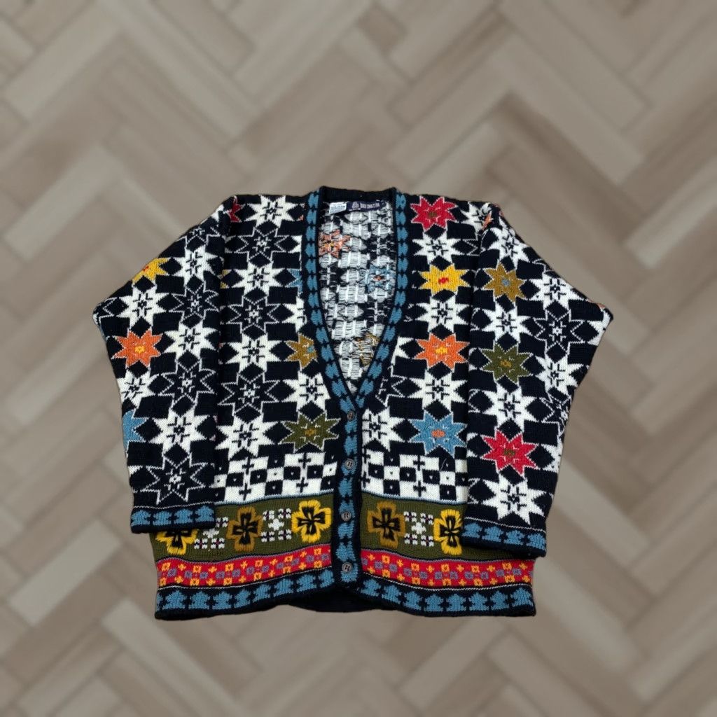 French Connection French Connection Cardigan Knit Sweater Small Button Granny Square #5391 Size S / US 4 / IT 40 - 1 Thumbnail