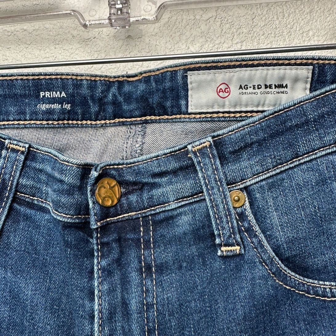 AG Adriano Goldschmied AG women’s Prima cigarette leg jeans medium wash US 29 Size 29" - 6 Thumbnail