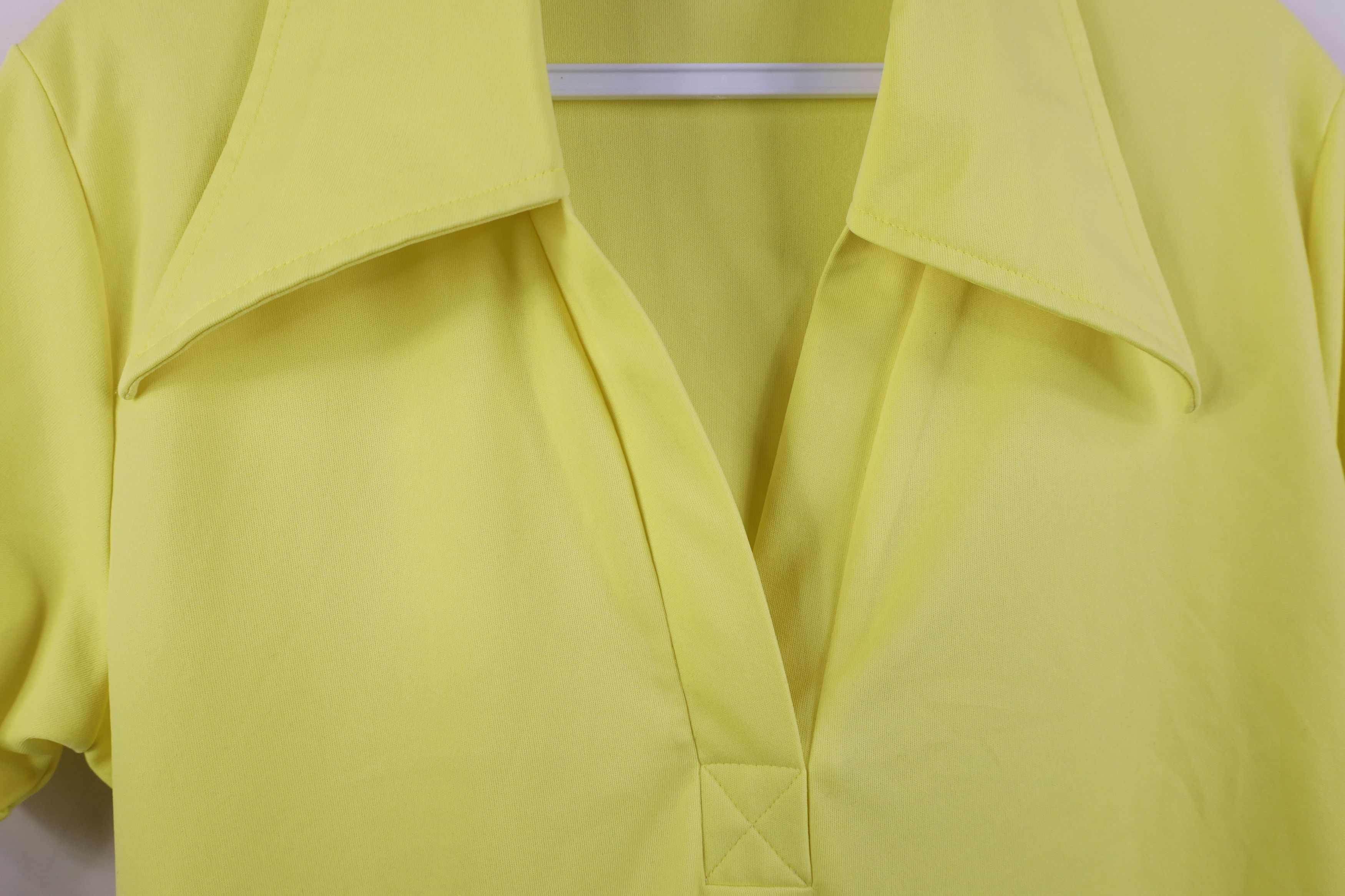 Vintage Vintage 70s Streetwear Knit Dagger Collar Polo Shirt Yellow Size L / US 10 / IT 46 - 6 Thumbnail