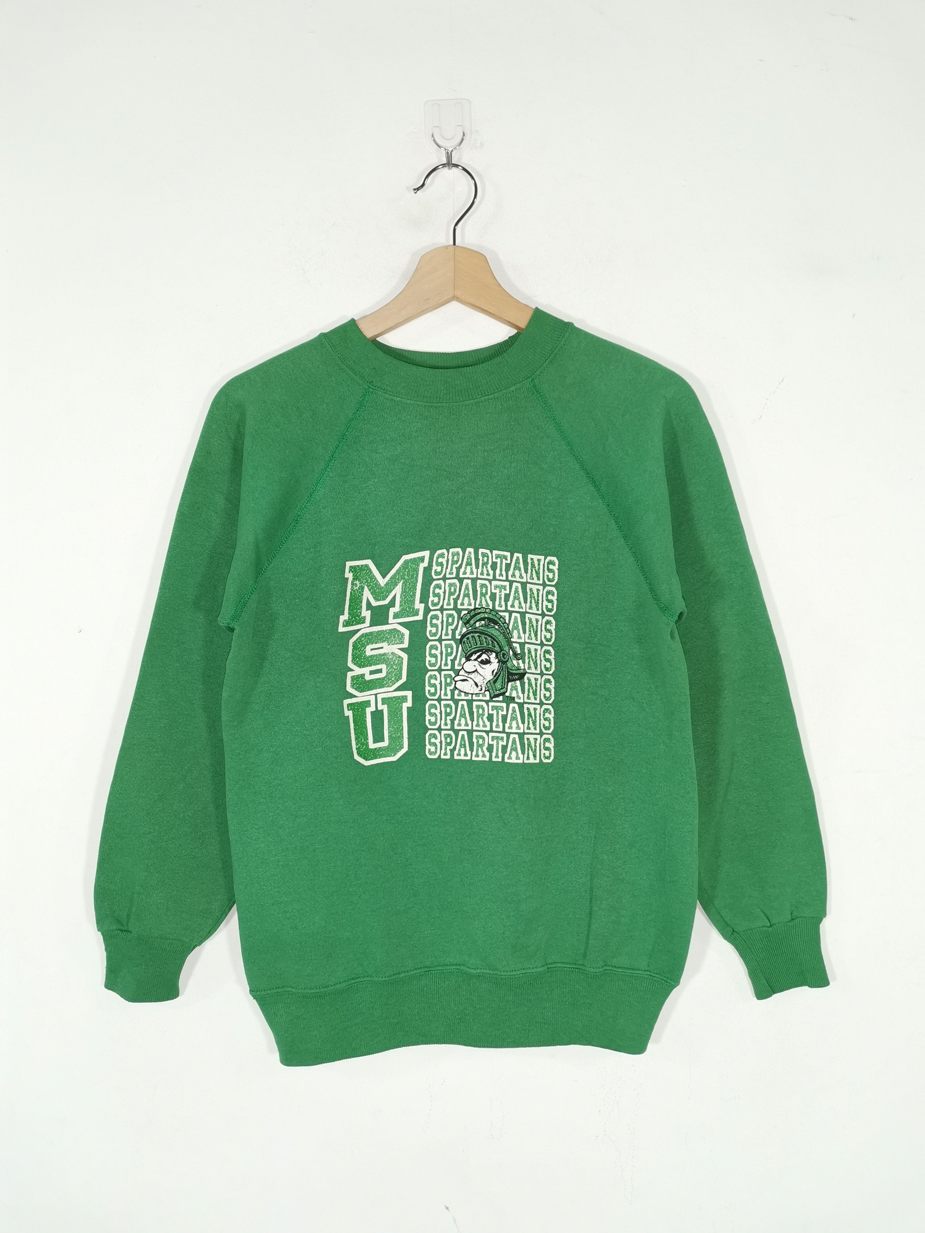 Vintage Vtg 80s MSU Michigan State University Spartans Sweatshirt Size US S / EU 44-46 / 1 - 1 Thumbnail