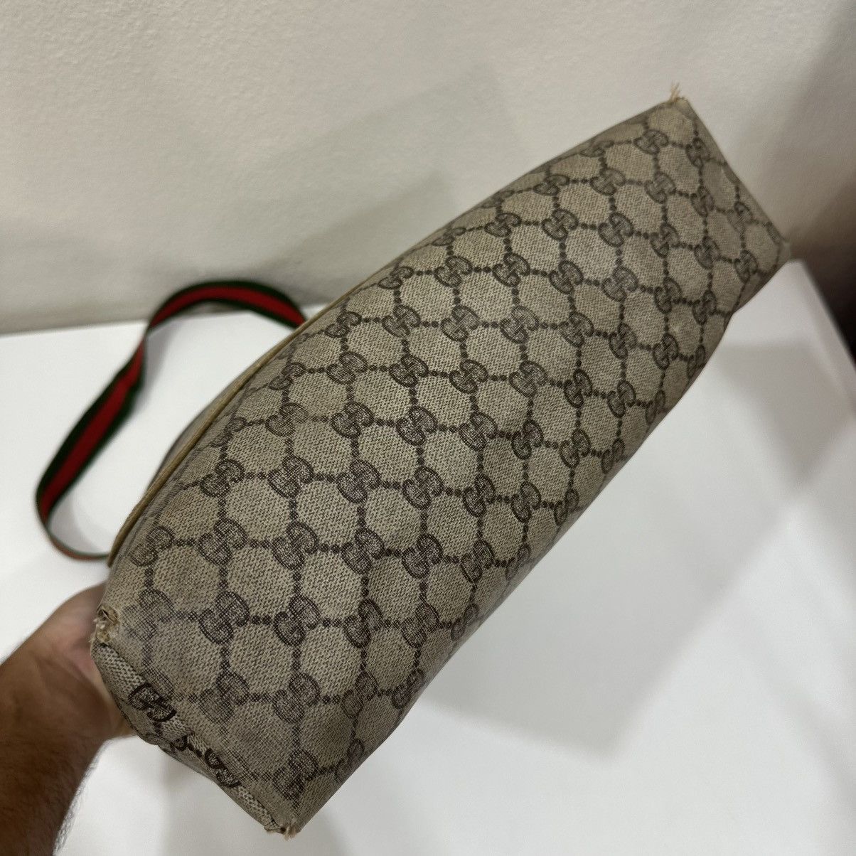 Gucci VINTAGE GUCCI GG MONOGRAM SHERRY LINE TOTE BAG 34 Size ONE SIZE - 5 Thumbnail