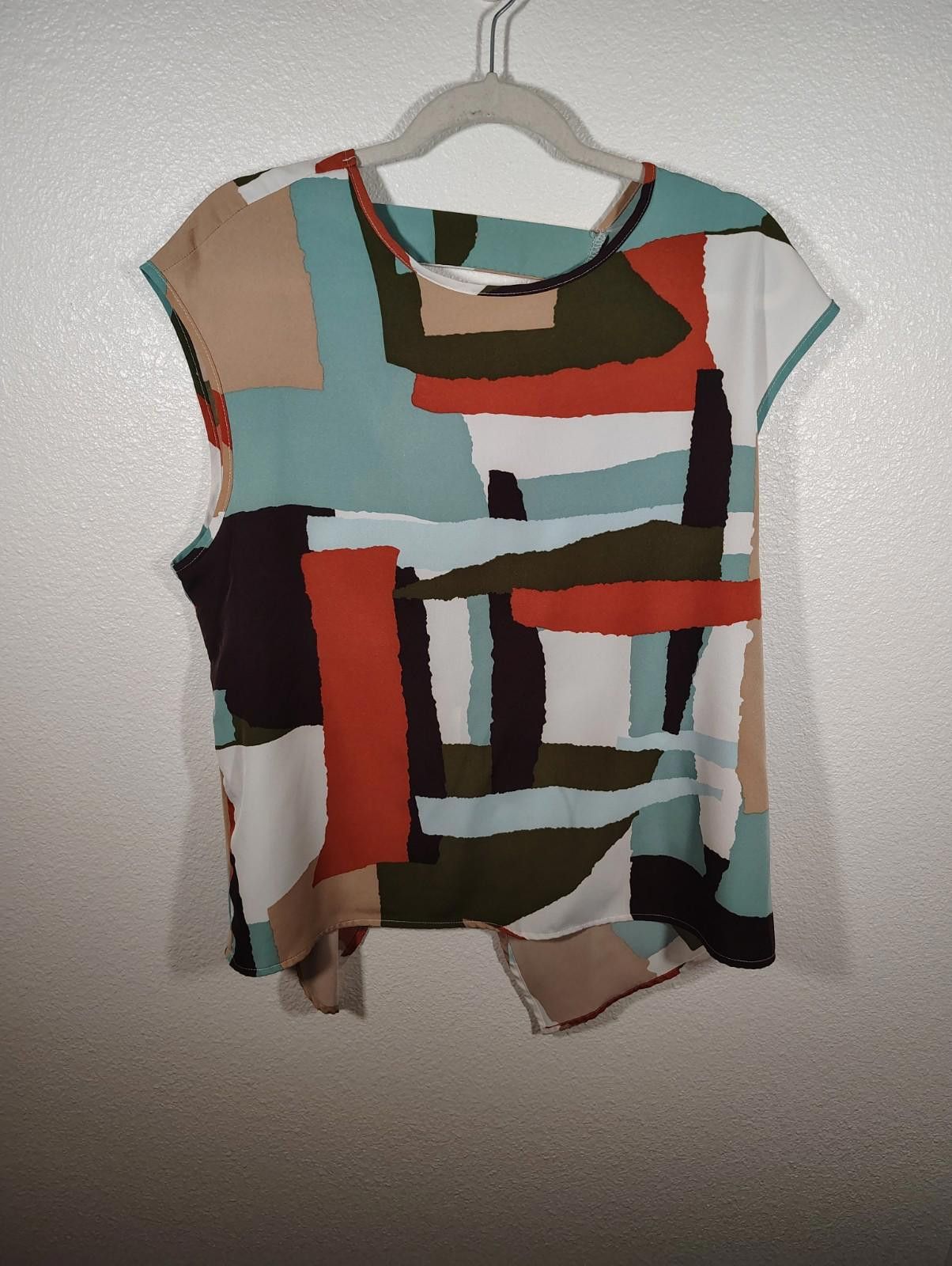 Shein Block Patch Multicolor Colorful Top Open Back Size L Grunge Size L / US 10 / IT 46 - 1 Thumbnail