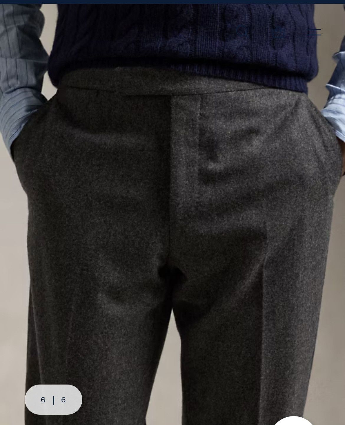 Polo Ralph Lauren Flat Front Wool Flannel Trouser Size US 38 / EU 54 - 4 Thumbnail