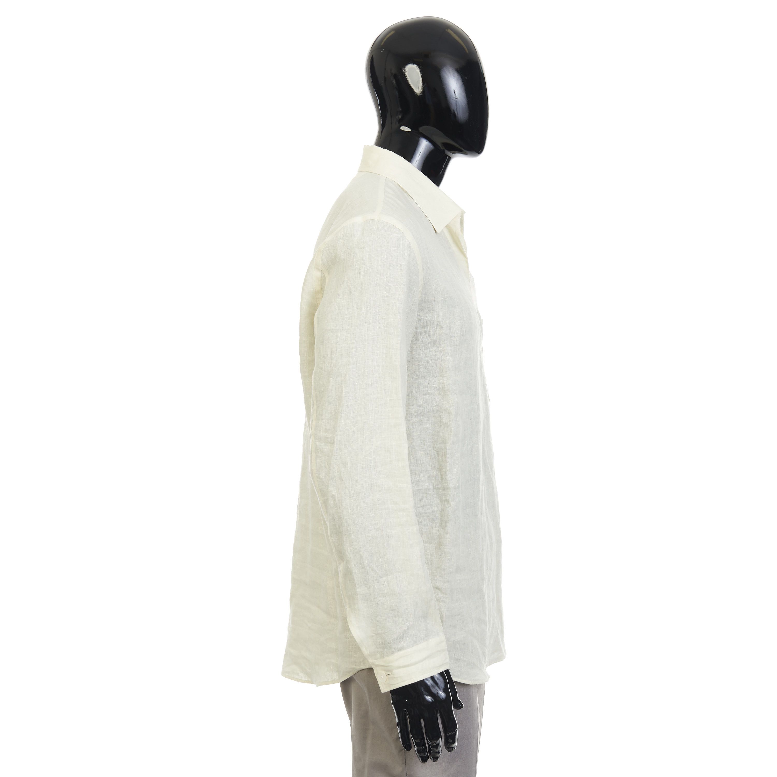 Ermenegildo Zegna Light Yellow Oasi Lino Polo Shirt with Vareuse Collar Size US S / EU 44-46 / 1 - 7 Thumbnail