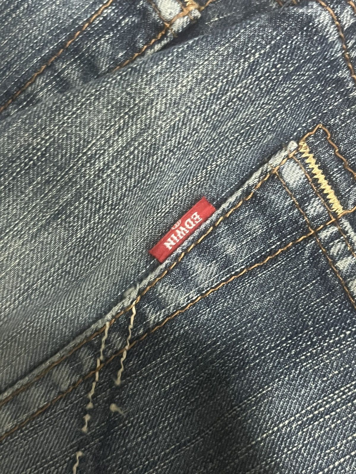 Edwin Vintage Edwin XVS Japan Blue Washed Distressed Jeans Size US 34 / EU 50 - 9 Thumbnail