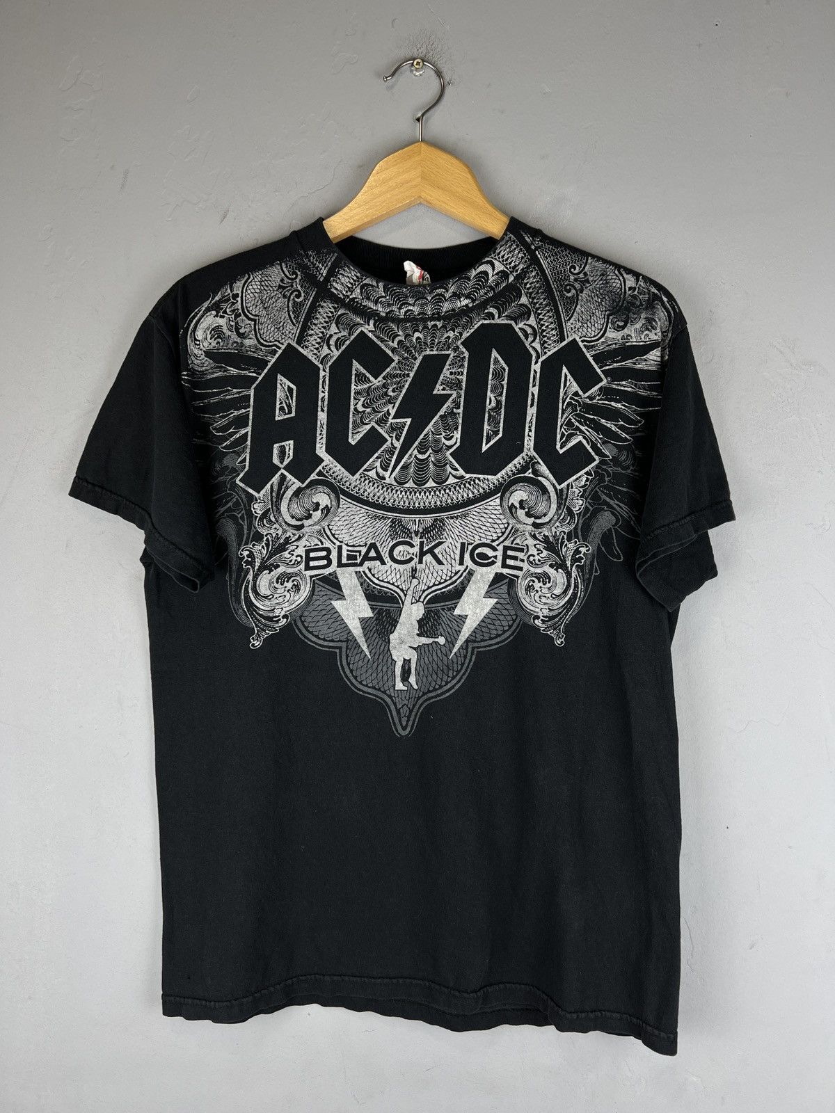 Band Tees × Vintage Vintage 2008 ACDC Black Ice AOP t shirt Size US M / EU 48-50 / 2 - 1 Thumbnail