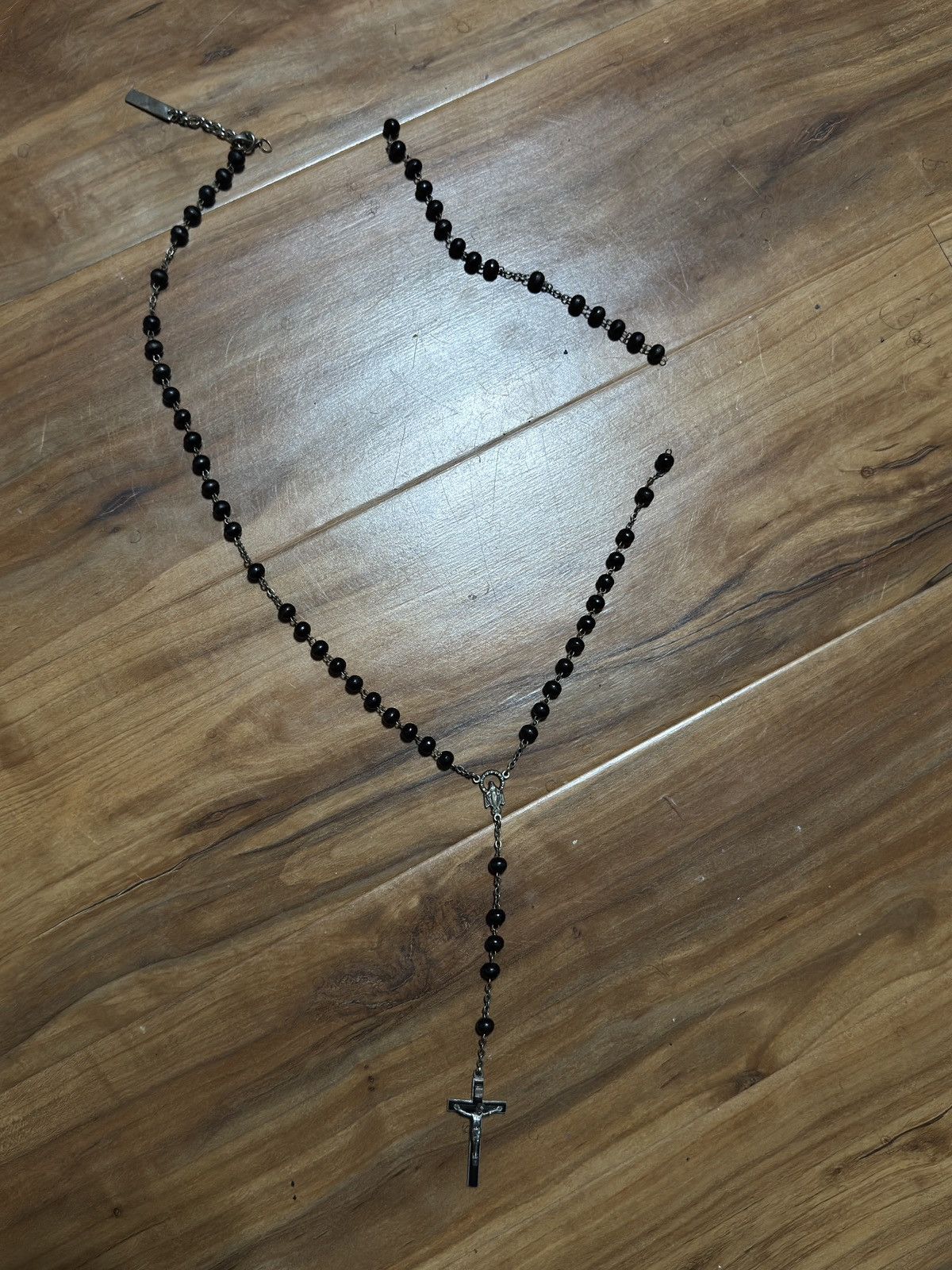[BROKEN] Dolce & Gabbana Black Bead Rosary Necklace