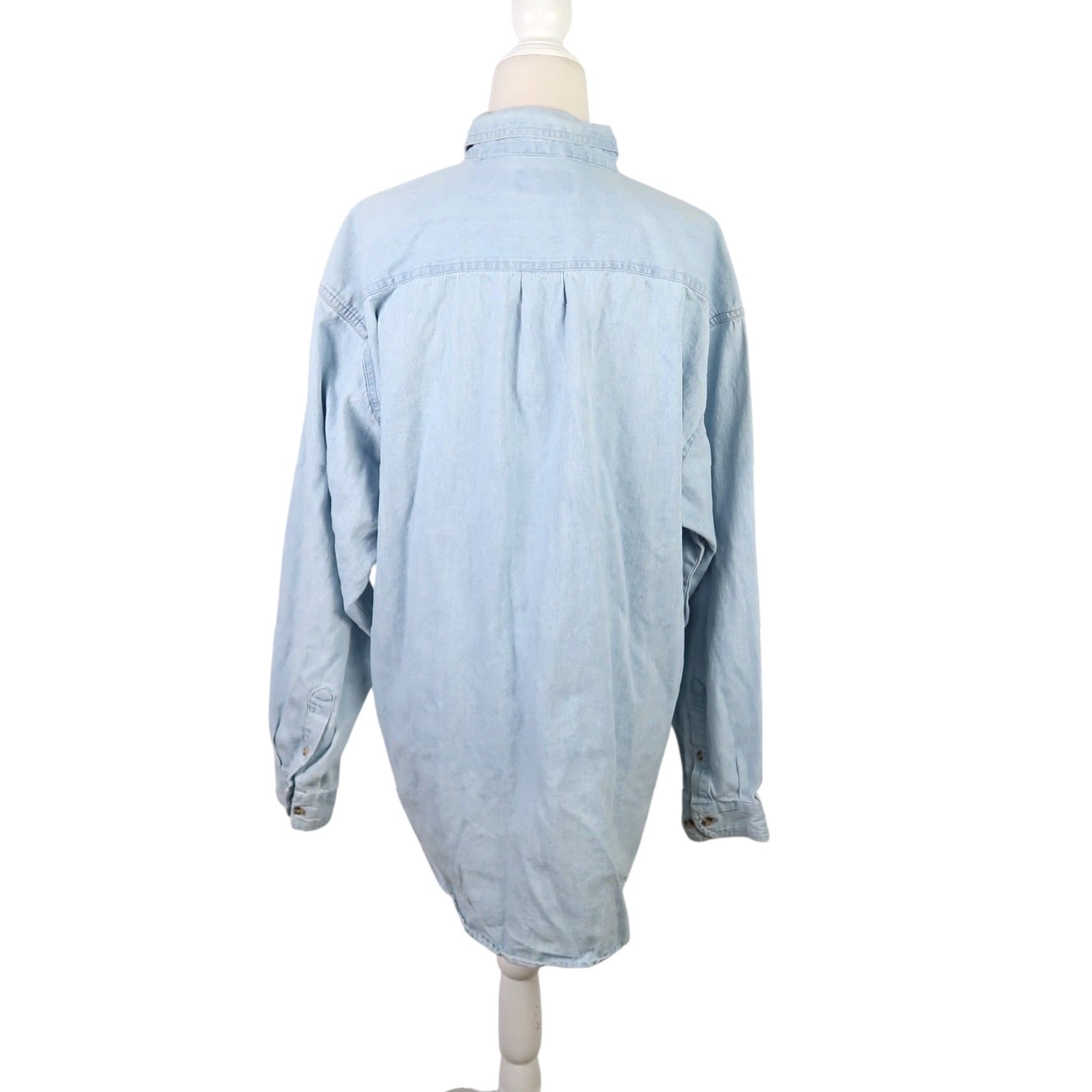 Denime VINTAGE 90s Game Day Green Bay Packers light wash denim shirt Mens M Blue Long Sleeve Button-Up Embroidered NFL Football team Cotton Cotton Shirt Size US M / EU 48-50 / 2 - 5 Thumbnail