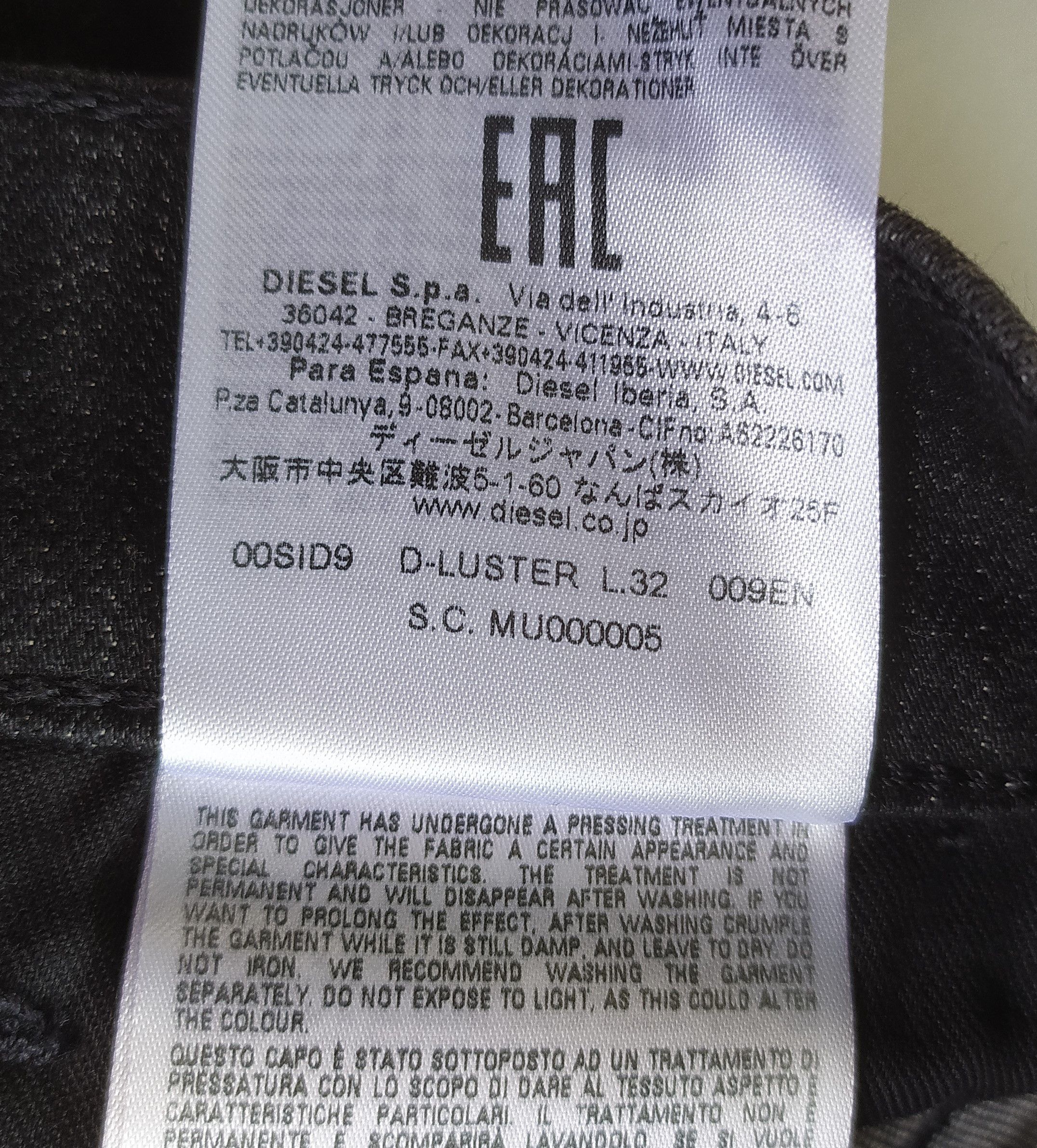 Diesel Diesel D-LUSTER-009EN Men's Jeans Free Shipping T/ 9823 Size US 31 - 6 Thumbnail
