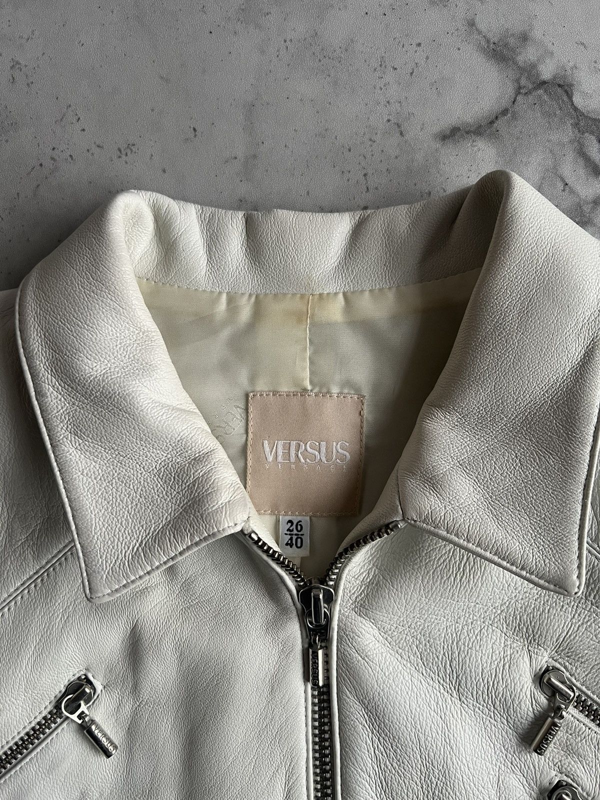 Versace 2000’s Versache Leather Moto Zipper Jacket Size US XS / EU 42 / 0 - 5 Thumbnail