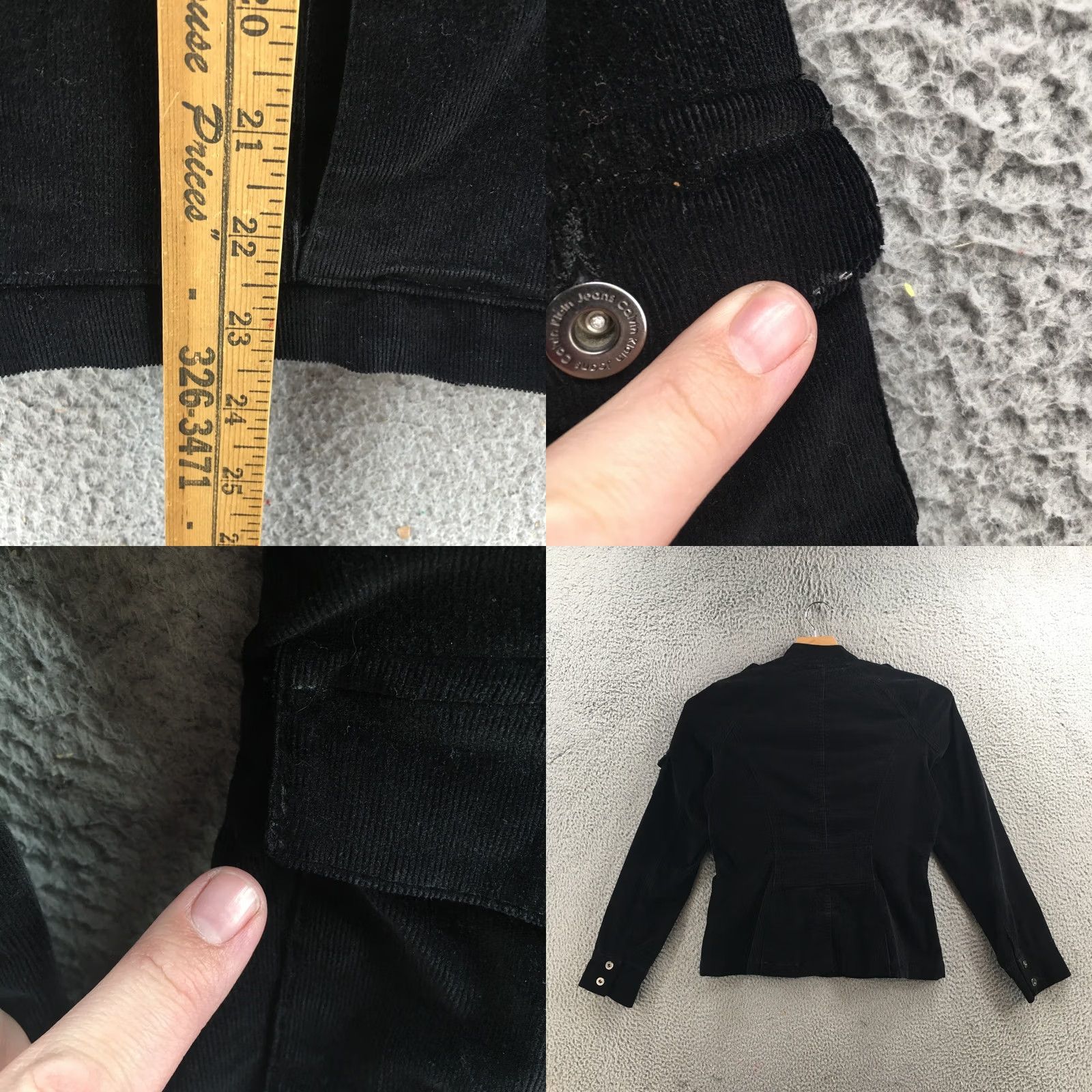 Calvin Klein Calvin Klein Jeans Corduroy Jacket Womens Large Black Long Sleeve Button Up Y2K Size L / US 10 / IT 46 - 8 Thumbnail