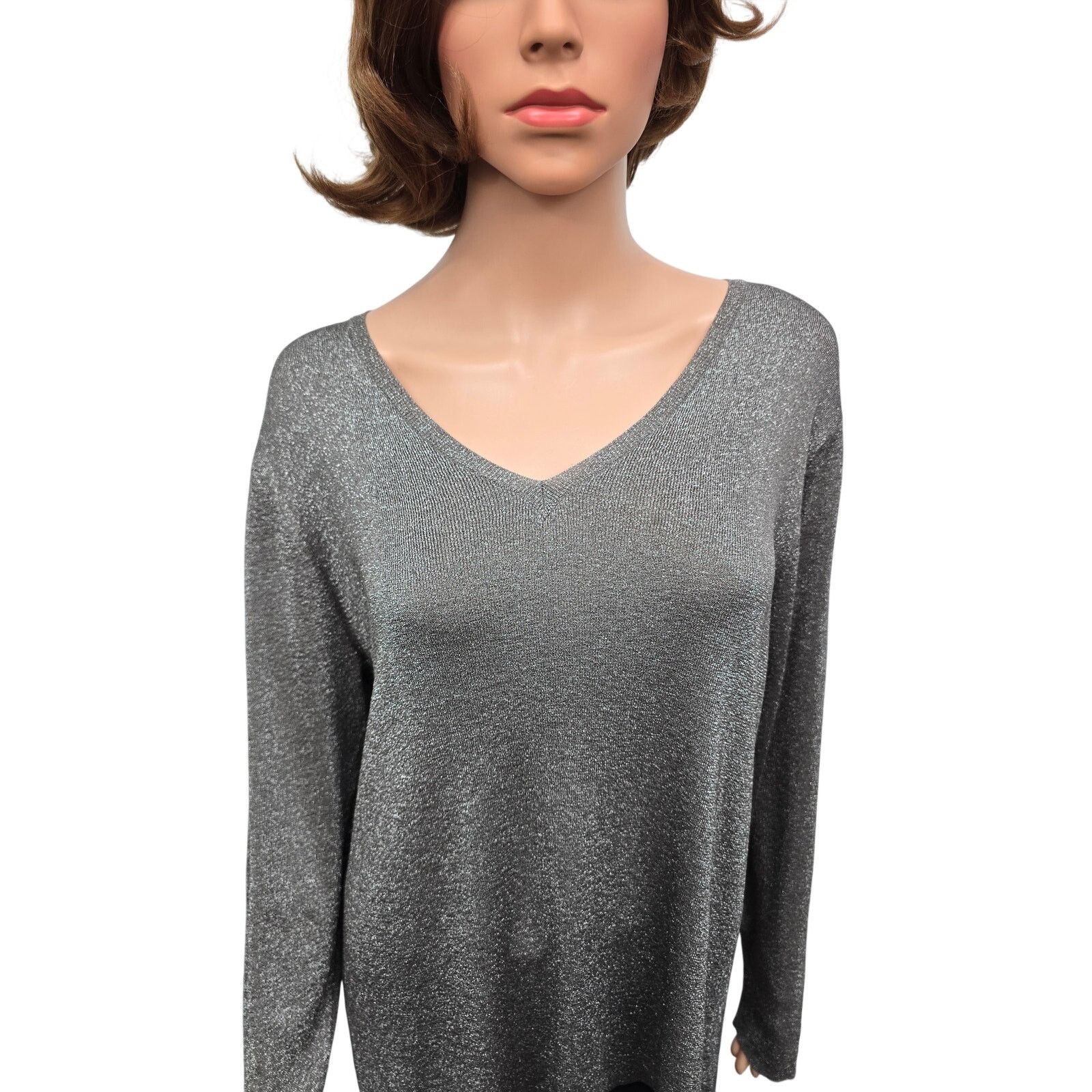 Eileen Fisher Eileen Fisher Shimmer Sweater Italian yarn 1X Metallic Silve Size XL / US 12-14 / IT 48-50 - 5 Thumbnail