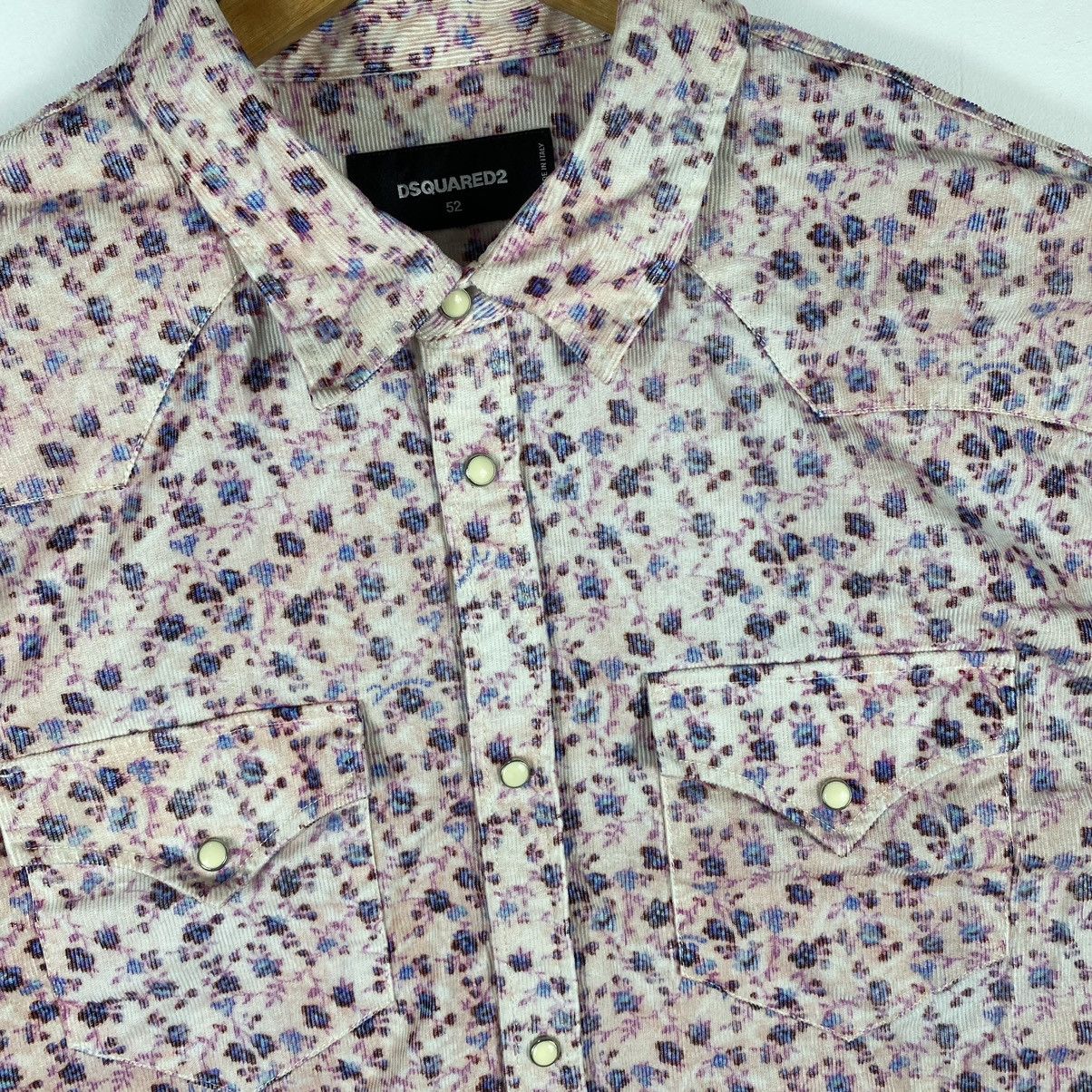 Dsquared2 A/W 2017 DSQUARED2 FLOWER FLORAL PATTERN WESTERN LONG SHIRT Size US L / EU 52-54 / 3 - 8 Thumbnail