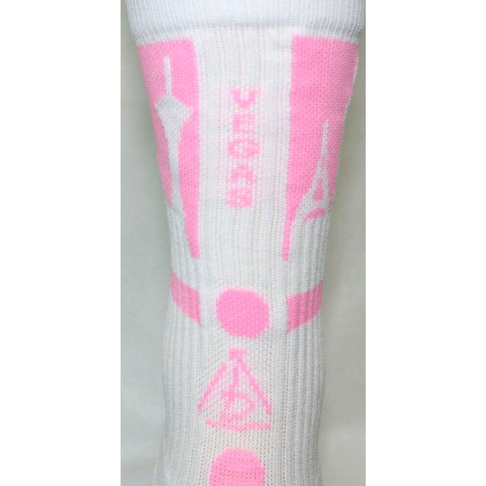 Pinko Mens Rep It City Las Vegas White Pink CoolMax Basketball Socks M/L Size ONE SIZE - 2 Thumbnail