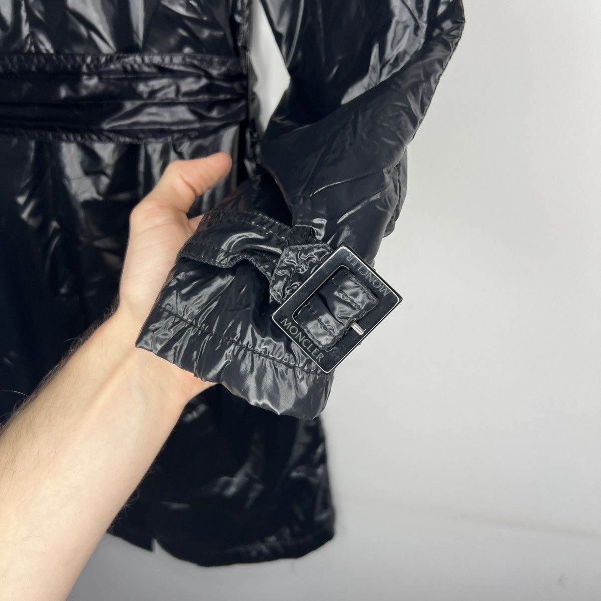 Moncler Moncler Black Shiny Coat Badge Patch Logo Avant Garde Jacket Size S / US 4 / IT 40 - 10 Thumbnail