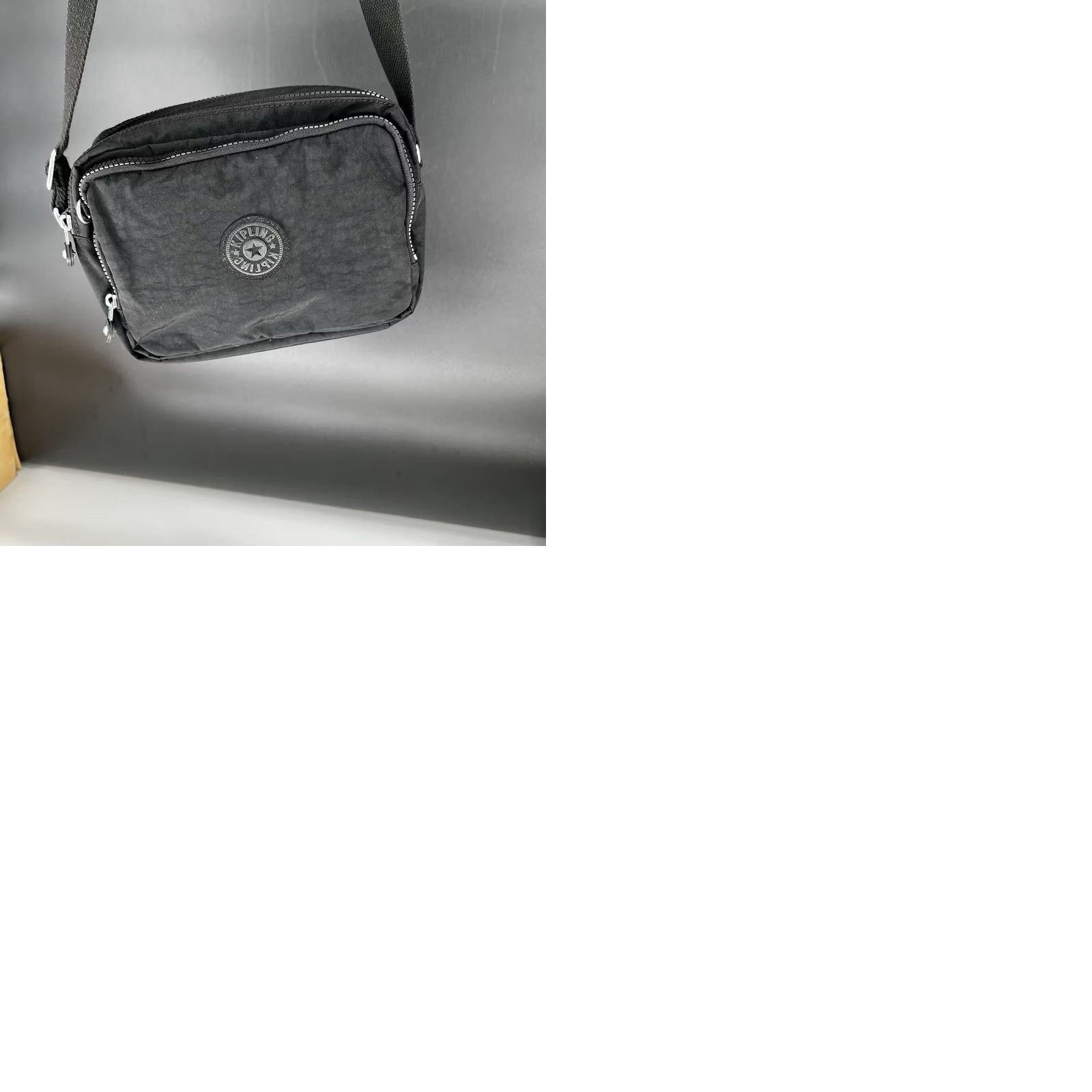 Vintage Kipling Crossbody Bag Annabelle Double Zip Light Nylon Black 11” By 8” Size ONE SIZE - 10 Thumbnail