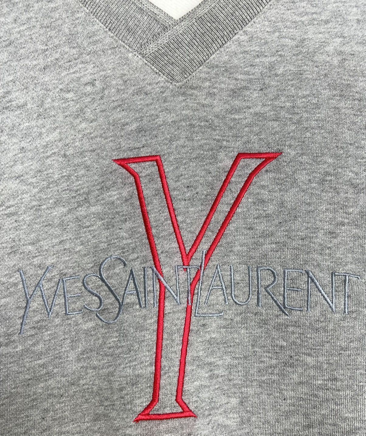 Yves Saint Laurent Vintage YSL 90s Embroidered Sweatshirt Size US L / EU 52-54 / 3 - 3 Thumbnail