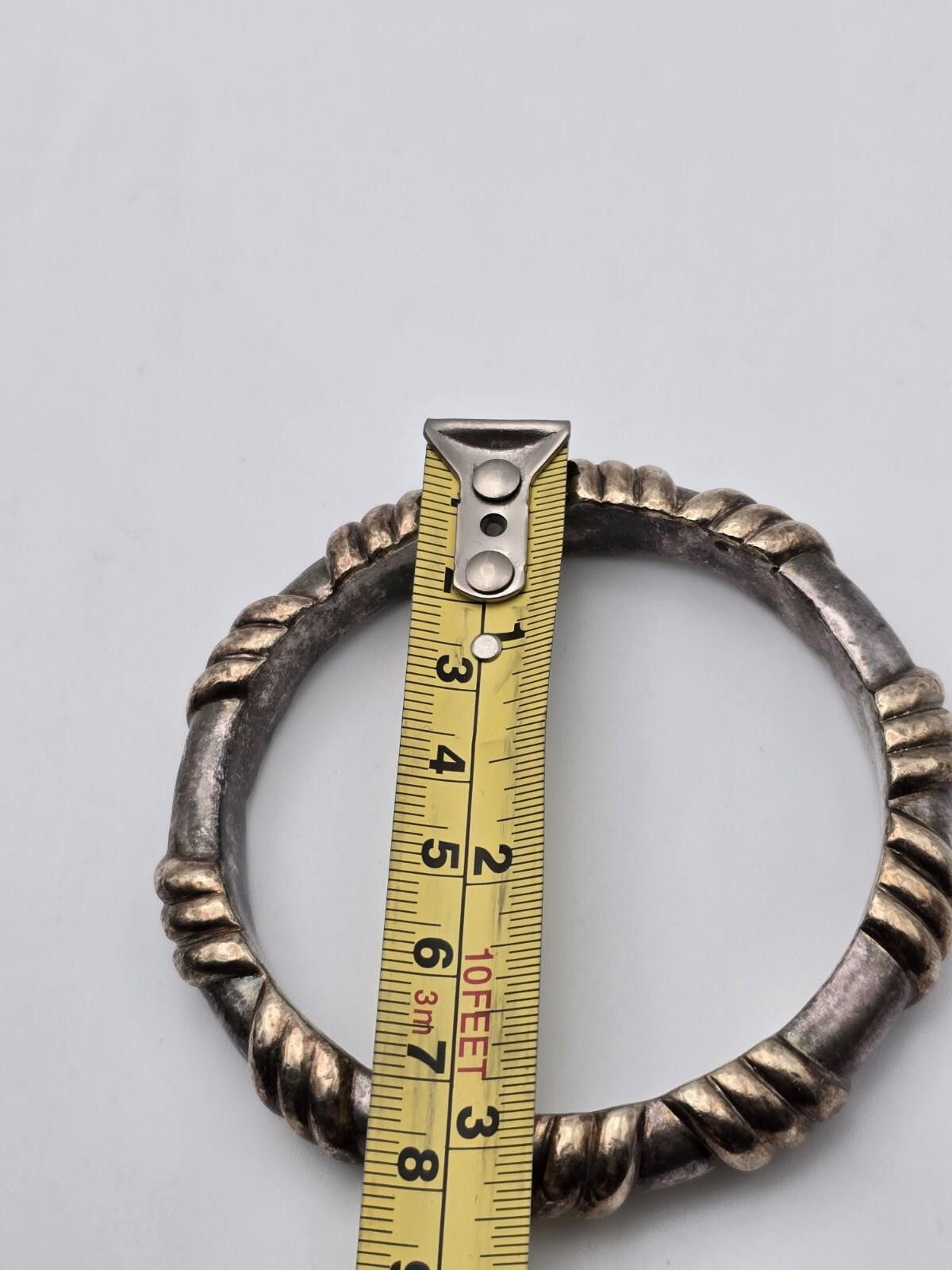 The Unbranded Brand Brian Bergner 925 Silver And Gold Plate Crosshatch Bangle Size ONE SIZE - 2 Thumbnail