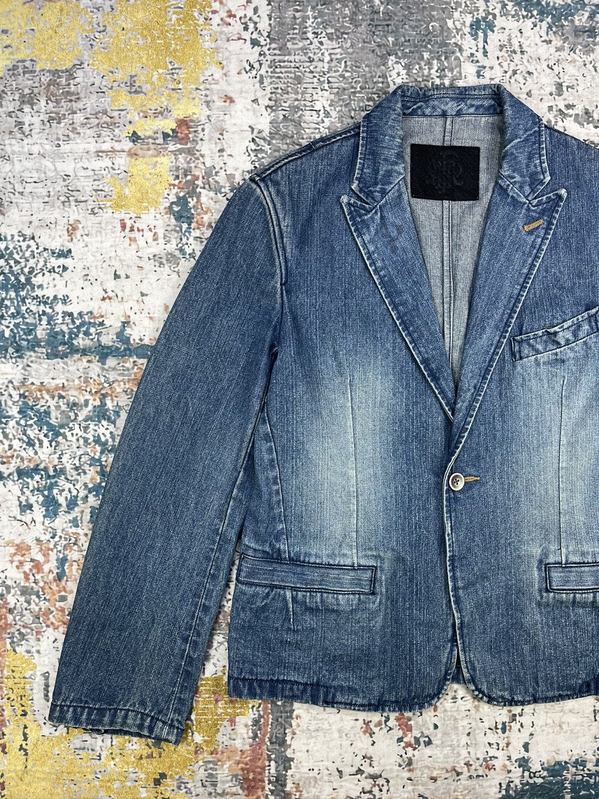 PPFM PPFM Distressed Denim Blazer Jackets Size US M / EU 48-50 / 2 - 2 Thumbnail