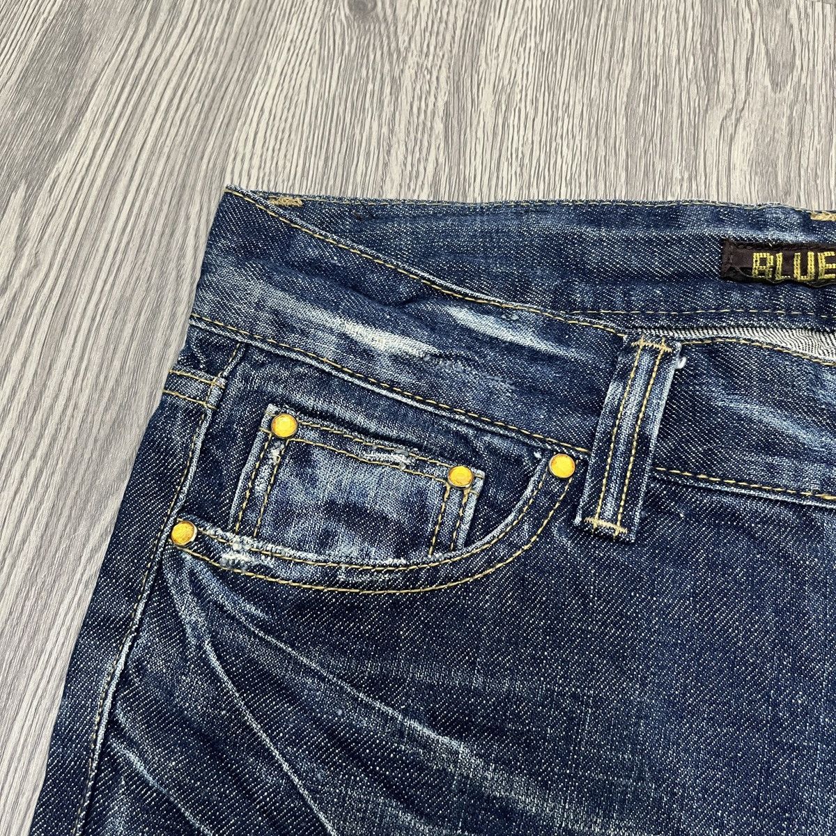 Japanese Brand Flared Pant Bluevirus Flower Embroidery Ifsix Lgb Style Size US 31 - 5 Thumbnail