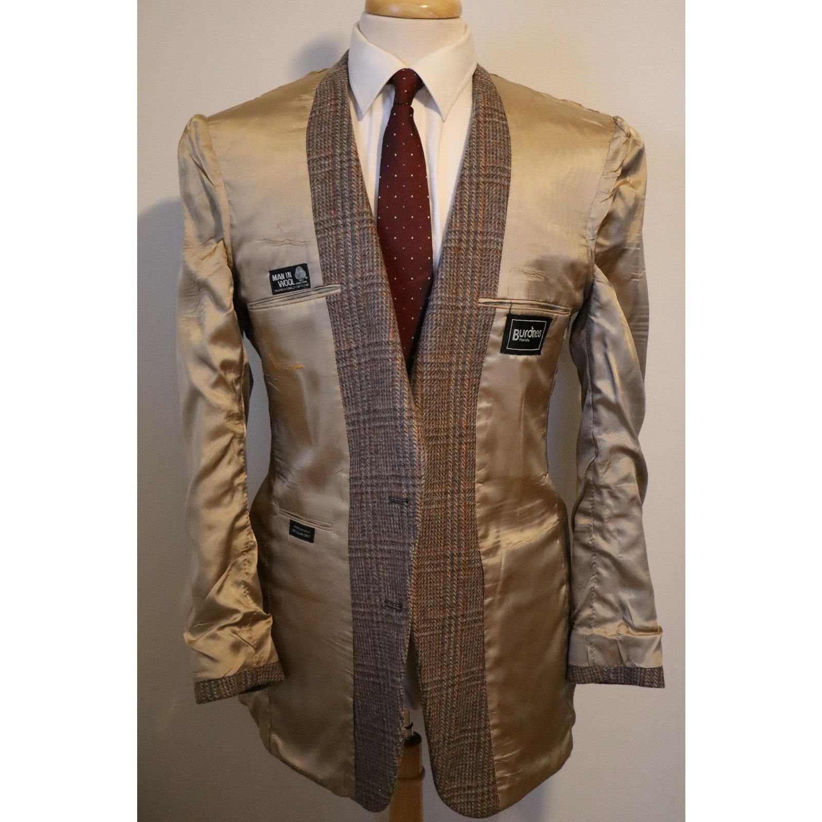 Pierre Cardin 40L Vintage 70s Pierre Cardin Windowpane Tweed Blazer Size 40L - 5 Thumbnail