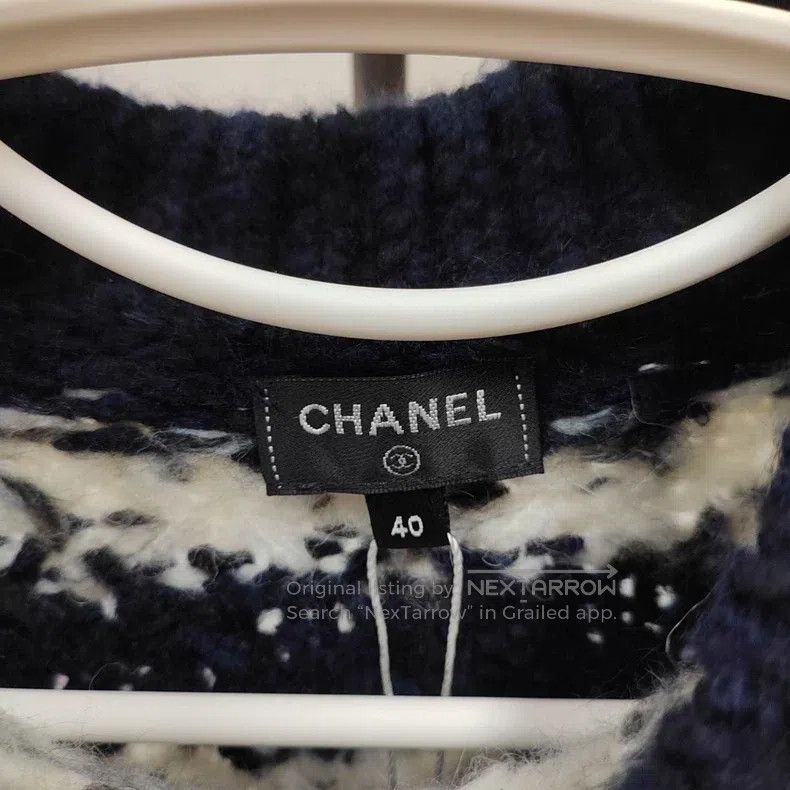 Chanel Chanel Blue and white striped sweater Size S / US 4 / IT 40 - 4 Thumbnail