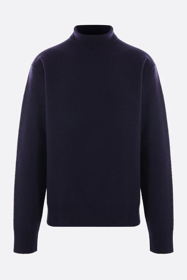Jil Sander o1s22i1n1024 High-Neck Wool Pullover Sweater in Blue Size US M / EU 48-50 / 2 - 1 Thumbnail