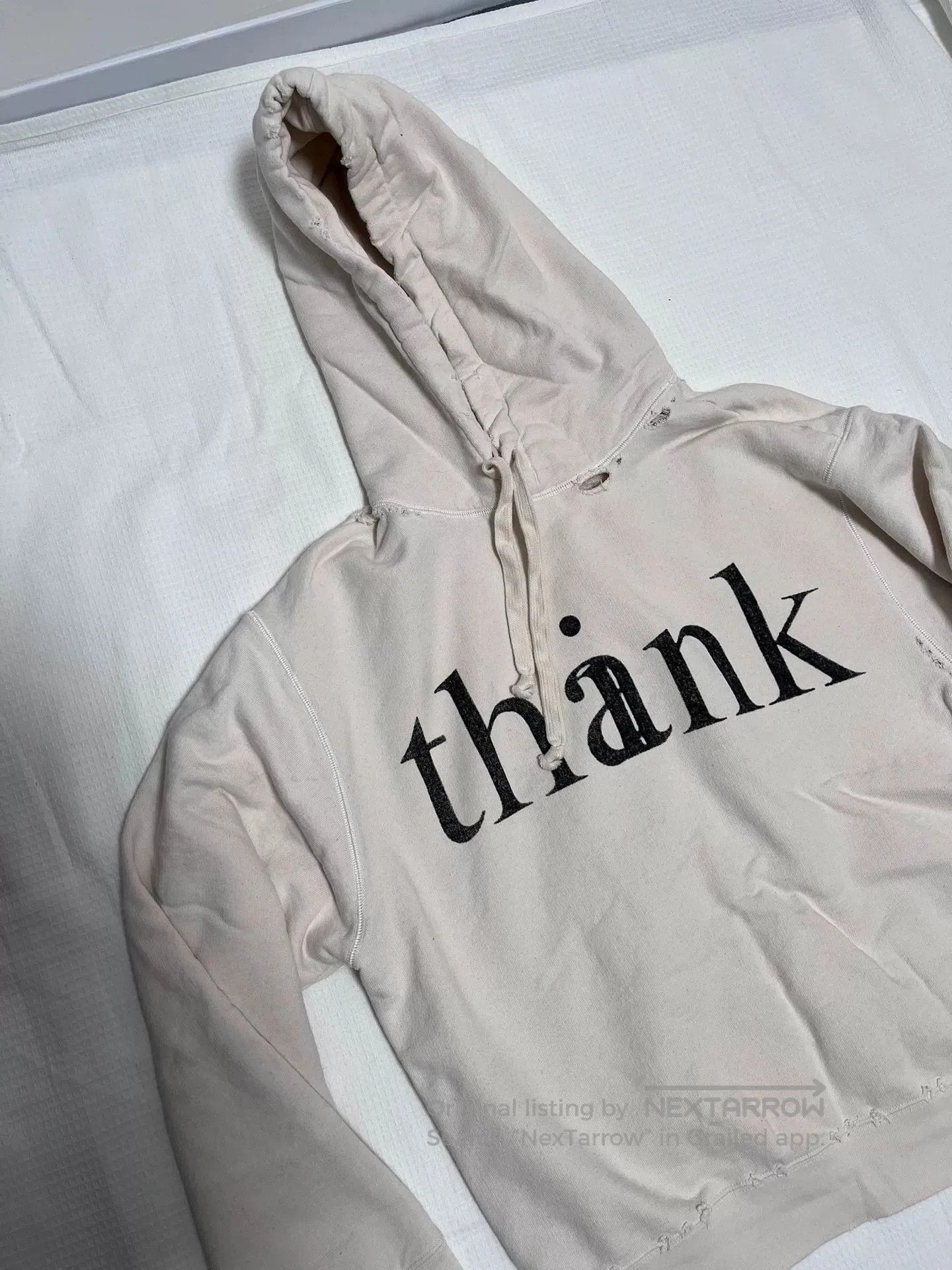 Gucci Gucci Beige Distressed Hoodie S. Size US S / EU 44-46 / 1 - 2 Thumbnail
