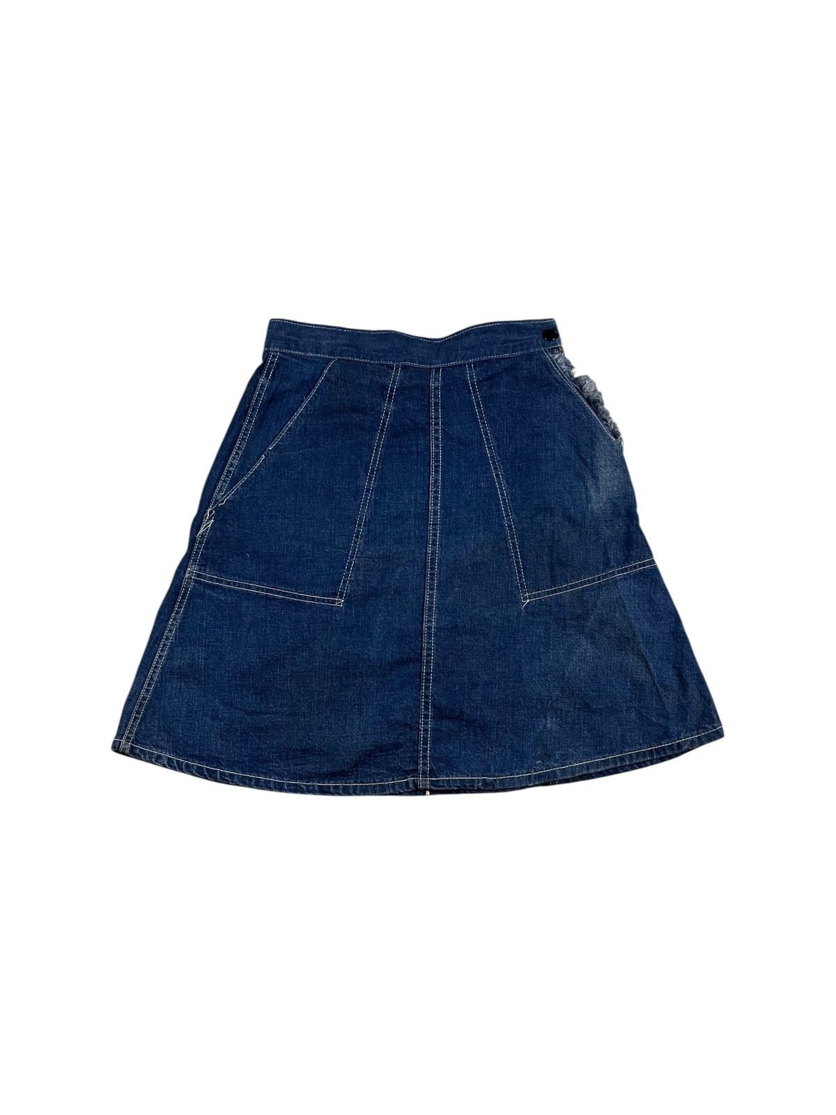 Vintage Vintage 60s Selvedge Denim Skirt Faded Blue Size 25" / US 0 / IT 36 - 1 Thumbnail