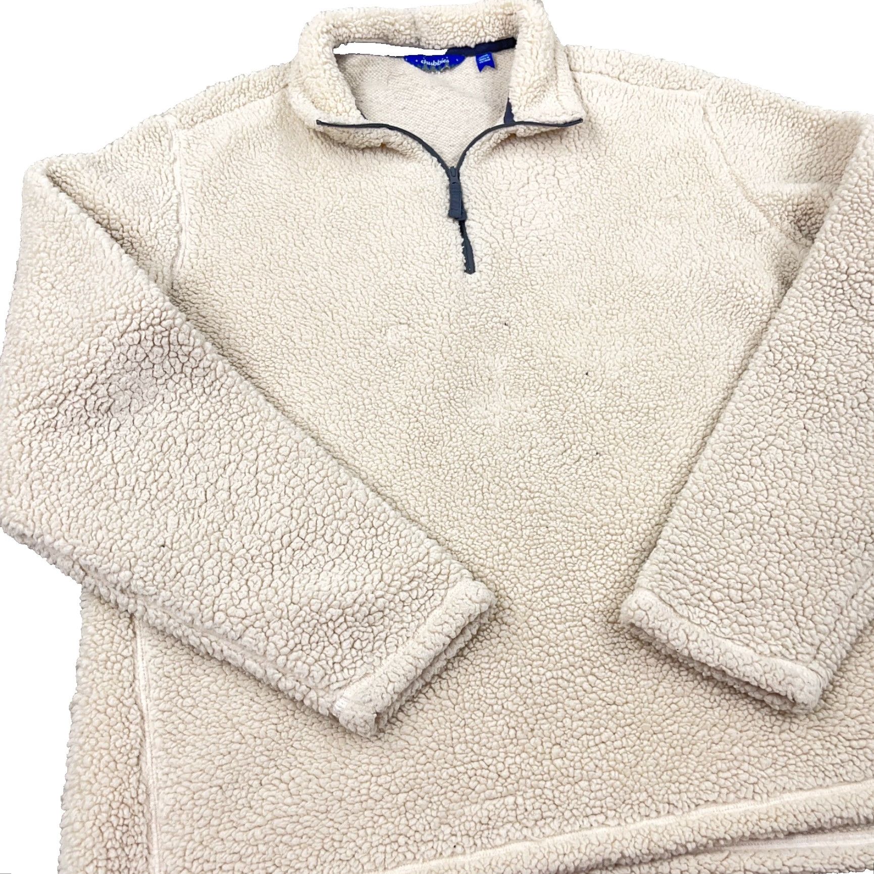 Chubbies Chubbies Sweater Men L White Fleece Pullover 1/4 Zip Mock Neck Casual Travel Workwear Size US L / EU 52-54 / 3 - 4 Thumbnail