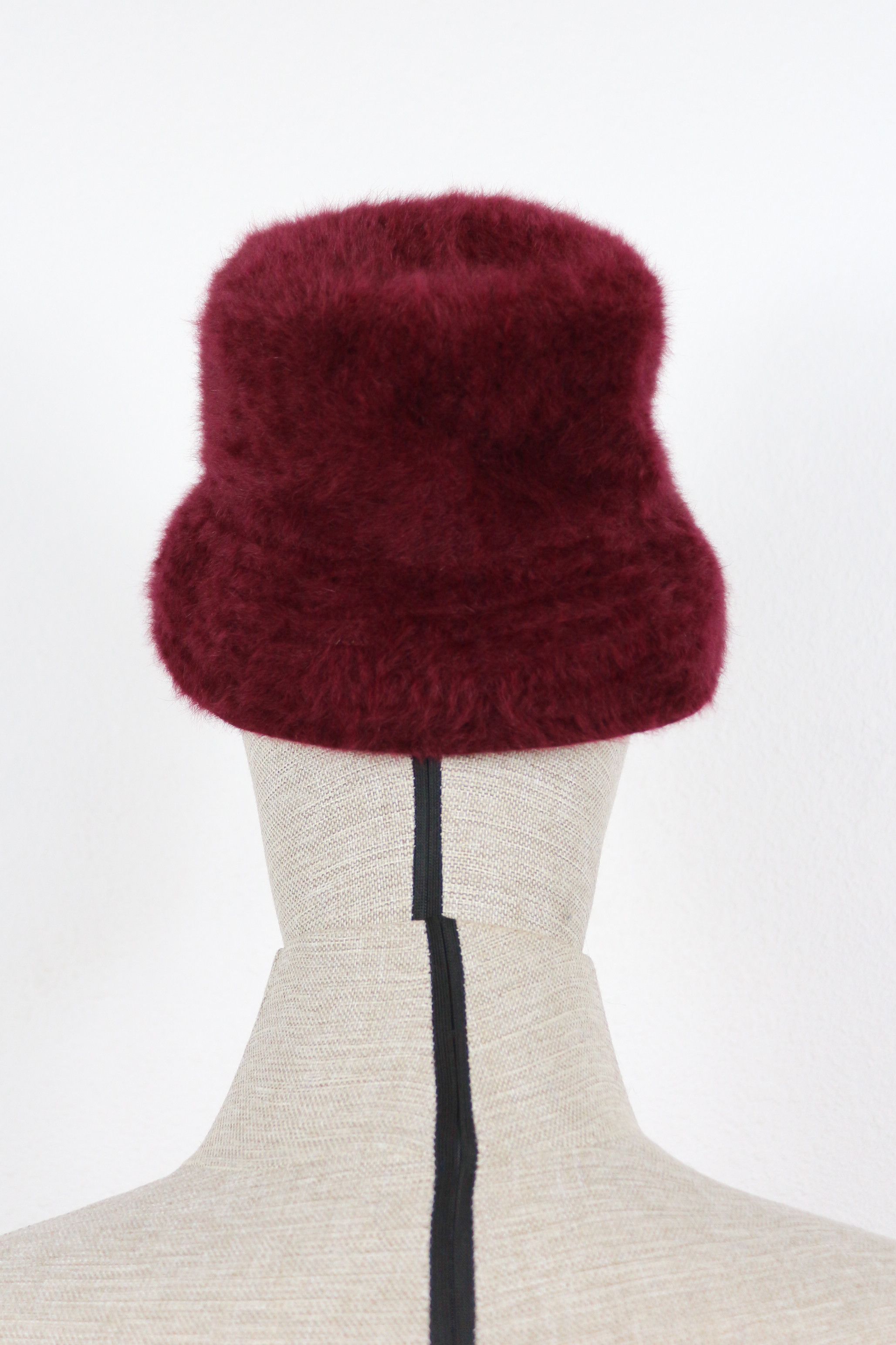 Kangol × Vintage Kangol Burgundy Angora Fur Bucket Hat NZ Size ONE SIZE - 3 Thumbnail