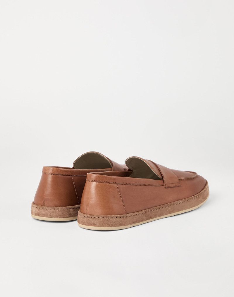 Brunello Cucinelli o1la1rc1a0326 Soft Calfskin Loafer Sneakers in Brown Size US 12 / EU 45 - 4 Thumbnail