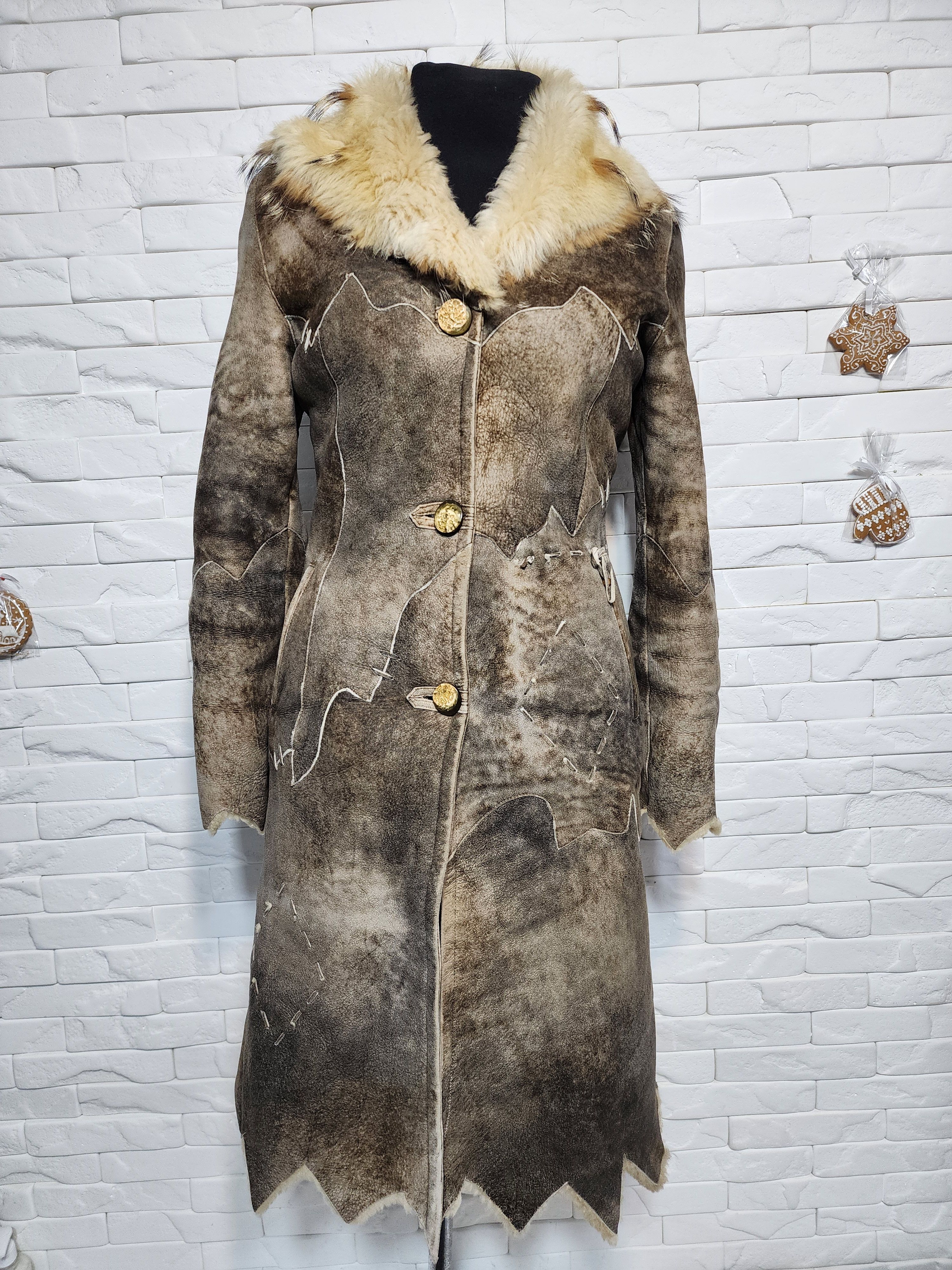 Furla Brown Women's Sheepskin Coat: Leather Winter Outerwear Size S / US 4 / IT 40 - 1 Thumbnail