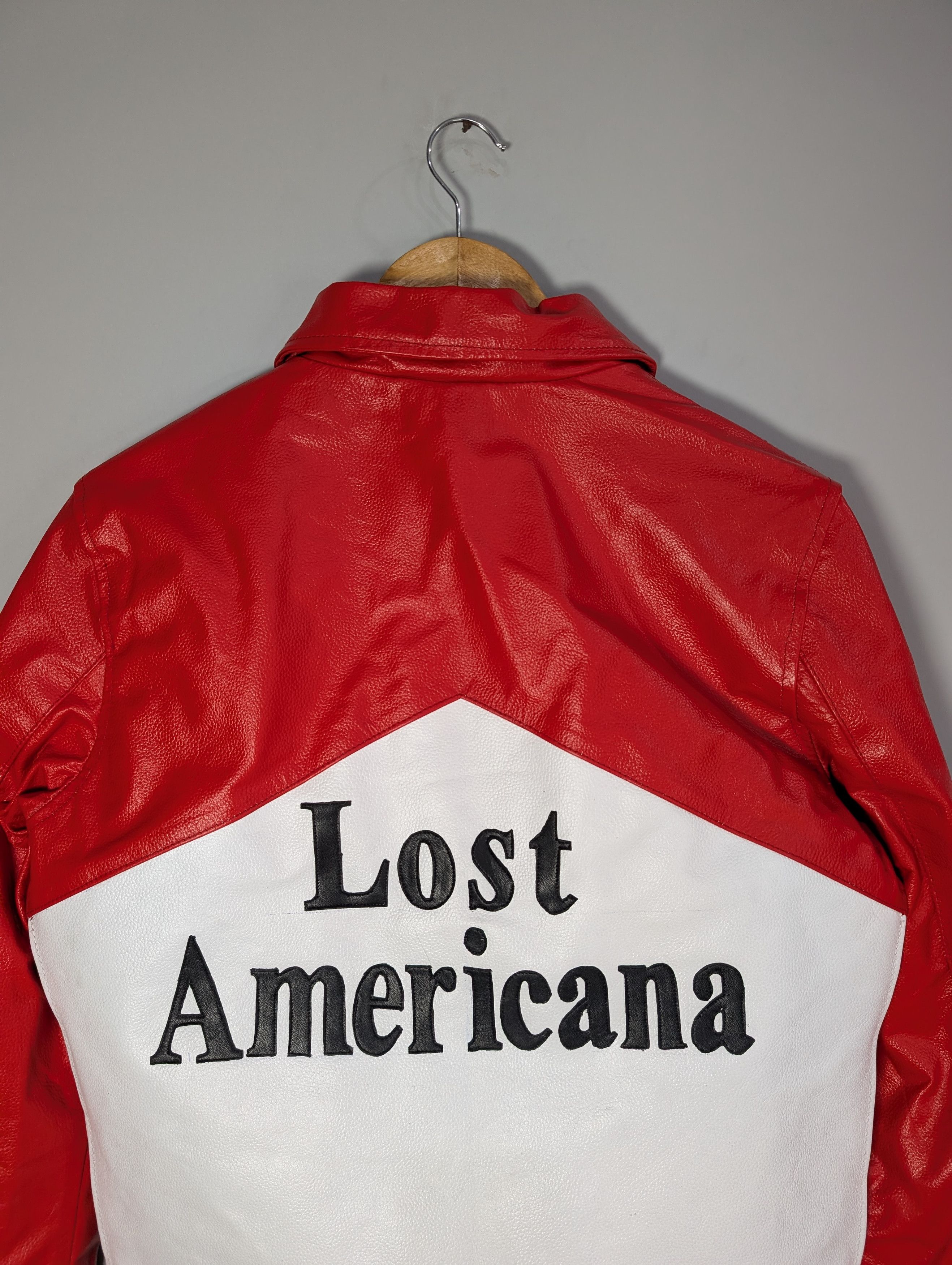 Vintage 🔥MGK LOST AMERICANA🔥 Vintage Racing Leather Jacket Rare Size XXL / US 16-18 / IT 52-54 - 5 Thumbnail