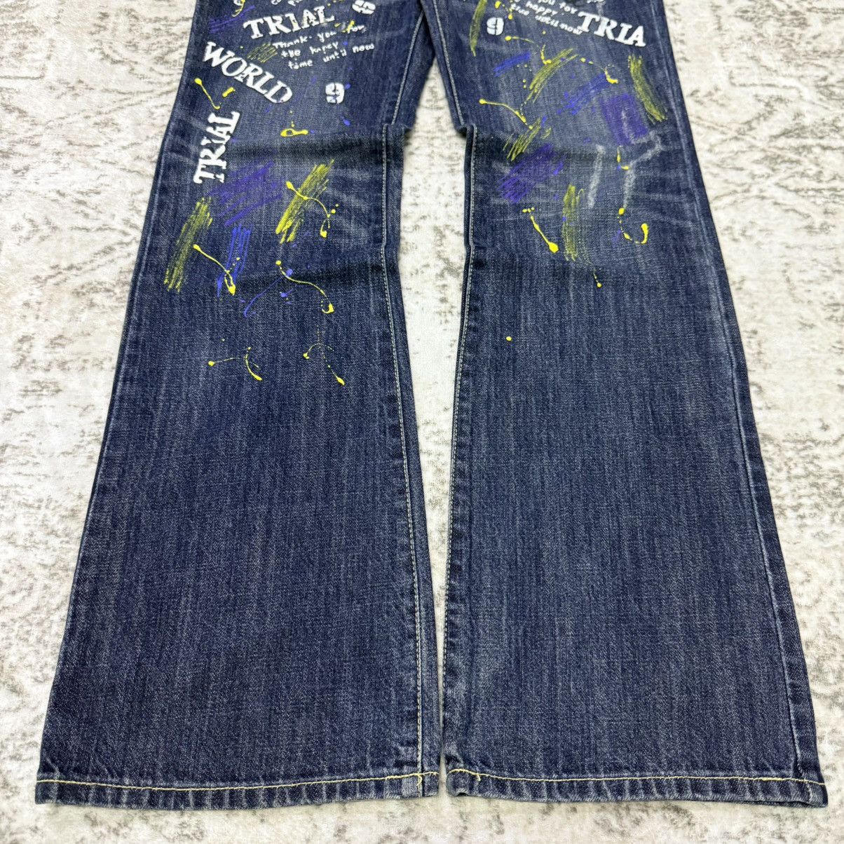 semanticdesign Semantic Design Japan Paint Splatter Poems Flare Jeans Size US 30 / EU 46 - 3 Thumbnail