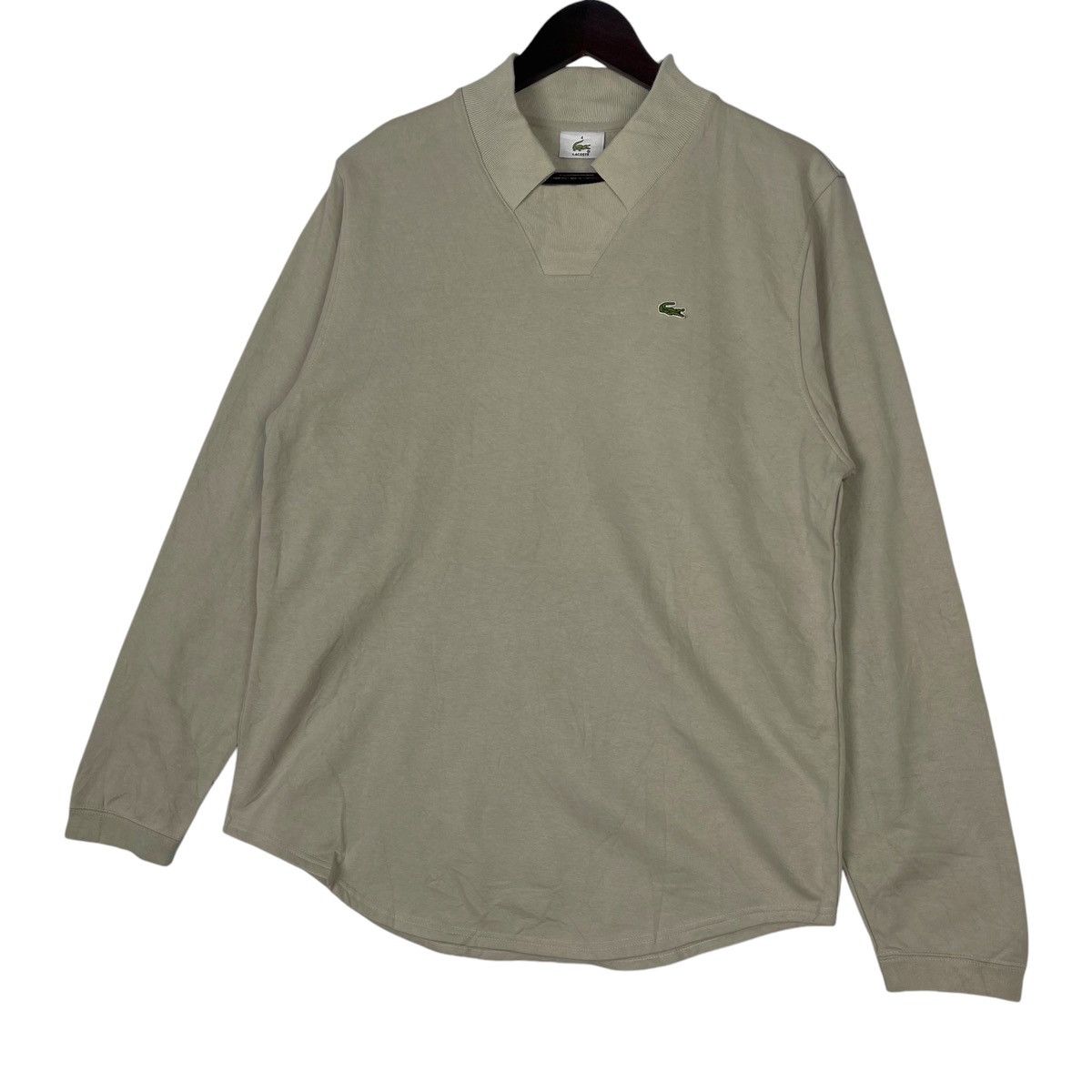 Lacoste × Vintage Vintage Lacoste Collarneck Beige Pullover Jumper Size 4 Size US M / EU 48-50 / 2 - 2 Thumbnail