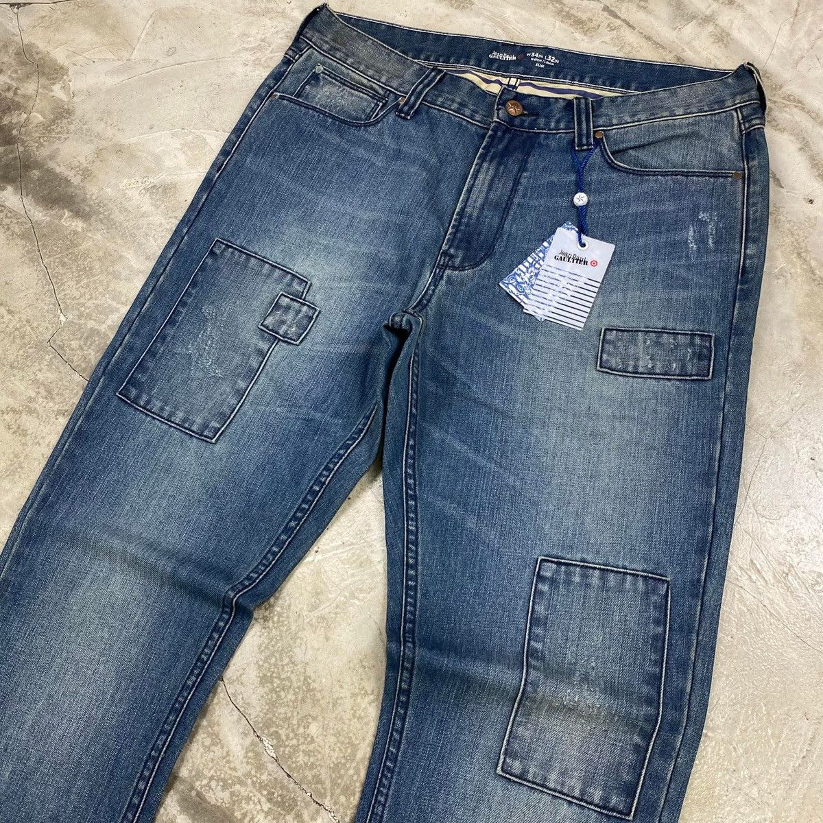Jean Paul Gaultier Patchwork Denim Jeans Size US 34 / EU 50 - 2 Thumbnail