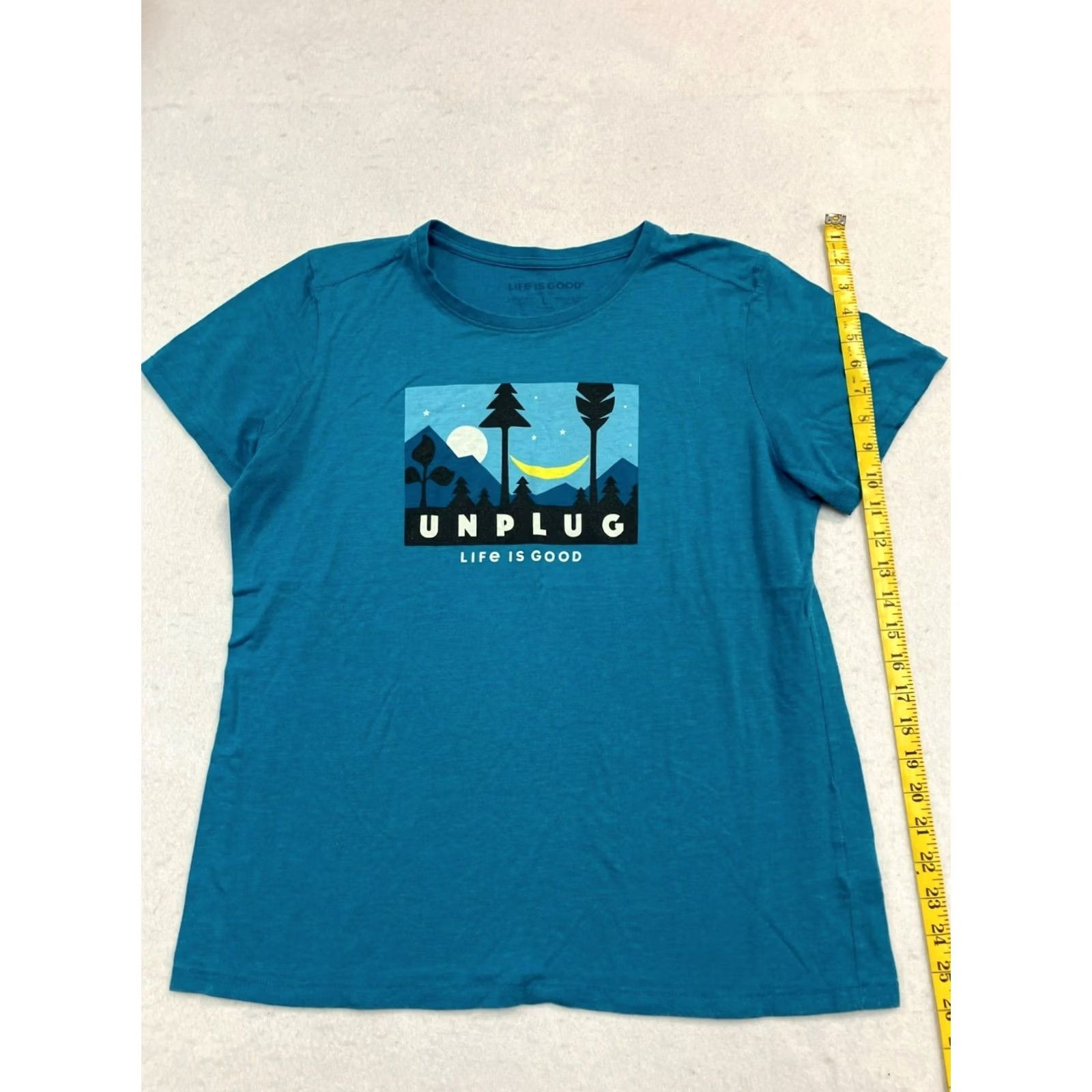 Life is Good Life is Good Shirt - Pre-Owned Women XL Blue Cotton Size XL / US 12-14 / IT 48-50 - 2 Thumbnail