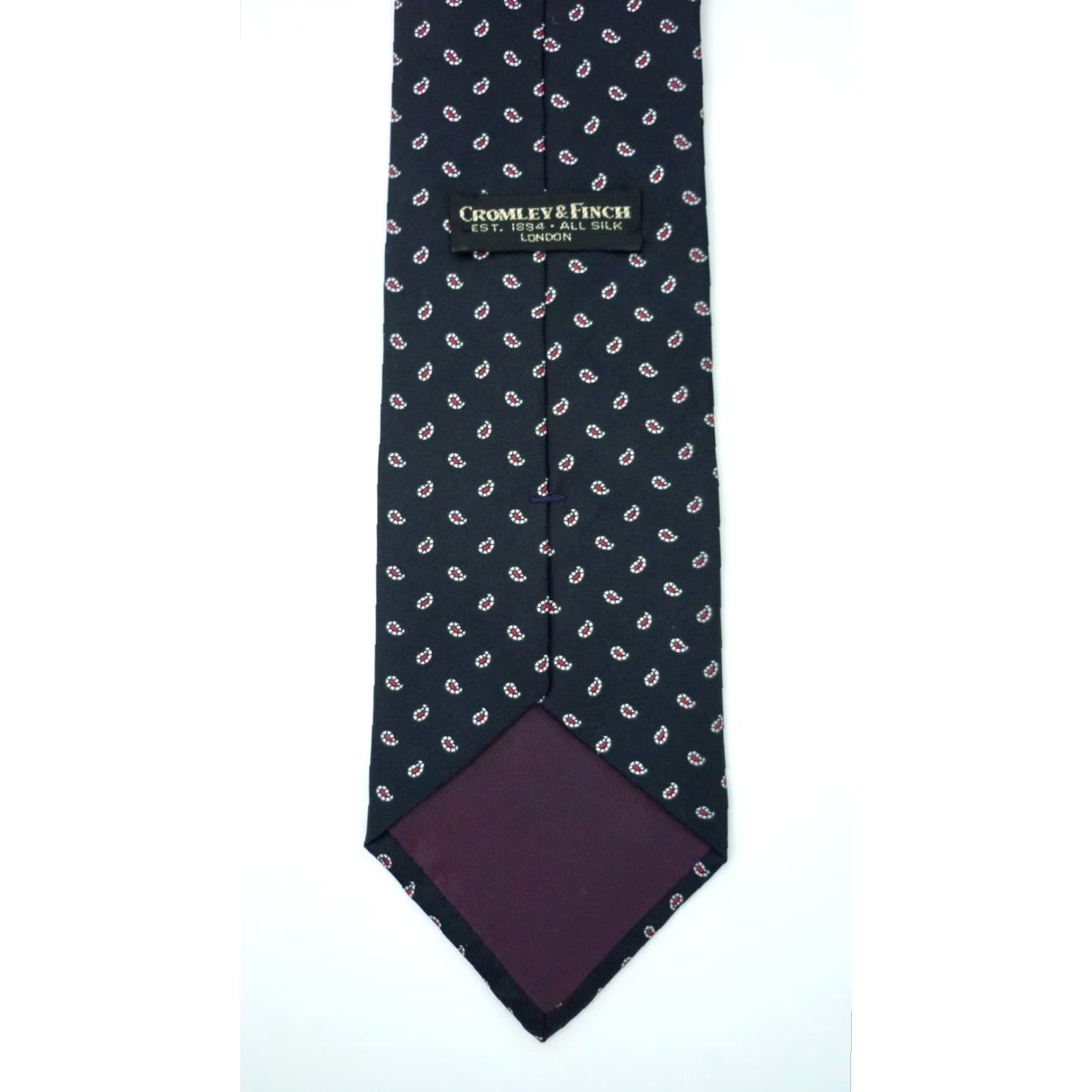 Vintage Cromley & Finch Men's Luxury Silk Tie Paisley Handmade 57"-60" Black Wide 4" Men’s Silk Tie Vintage? Size ONE SIZE - 5 Thumbnail
