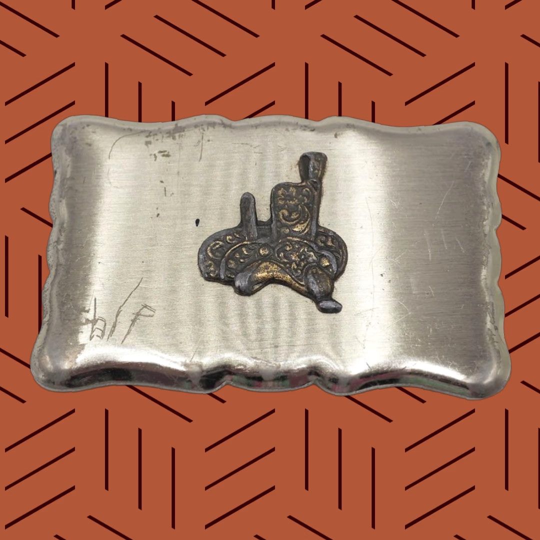 Vintage VINTAGE Belt Buckle Western Theme Covered Wagon Conestoga Mens Belt Buckle Silver Fits 1 in Size ONE SIZE - 1 Thumbnail