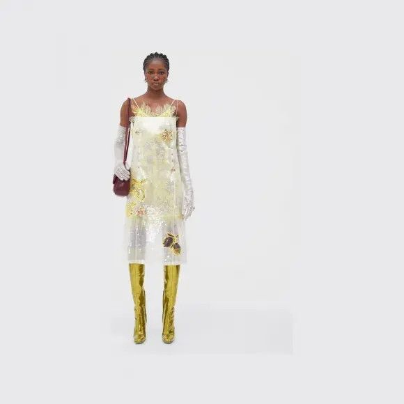 Bottega Veneta o1loc1c0824 716885 Sheer Jersey Sequins Dress in Multicolor Size M / US 6-8 / IT 42-44 - 1 Preview