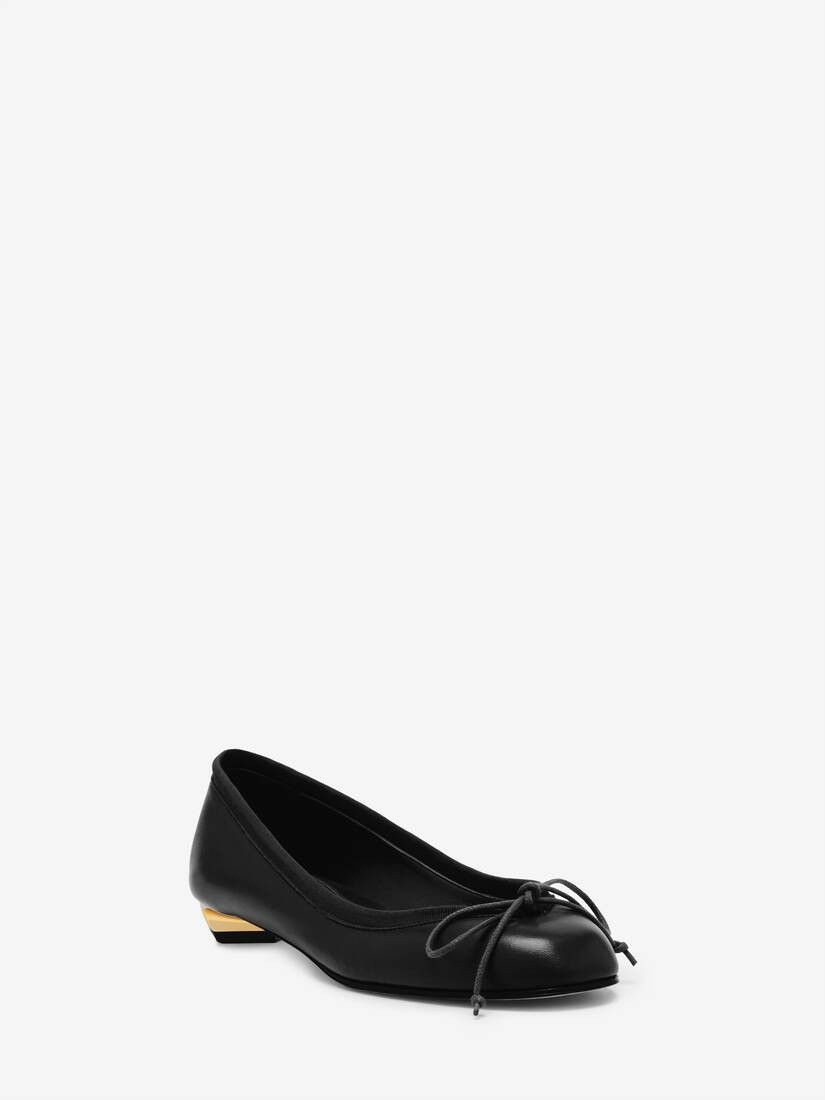 Alexander McQueen o1w1db10925 Armadillo Ballet Flat in Black Size US 5 / IT 35 - 3 Thumbnail