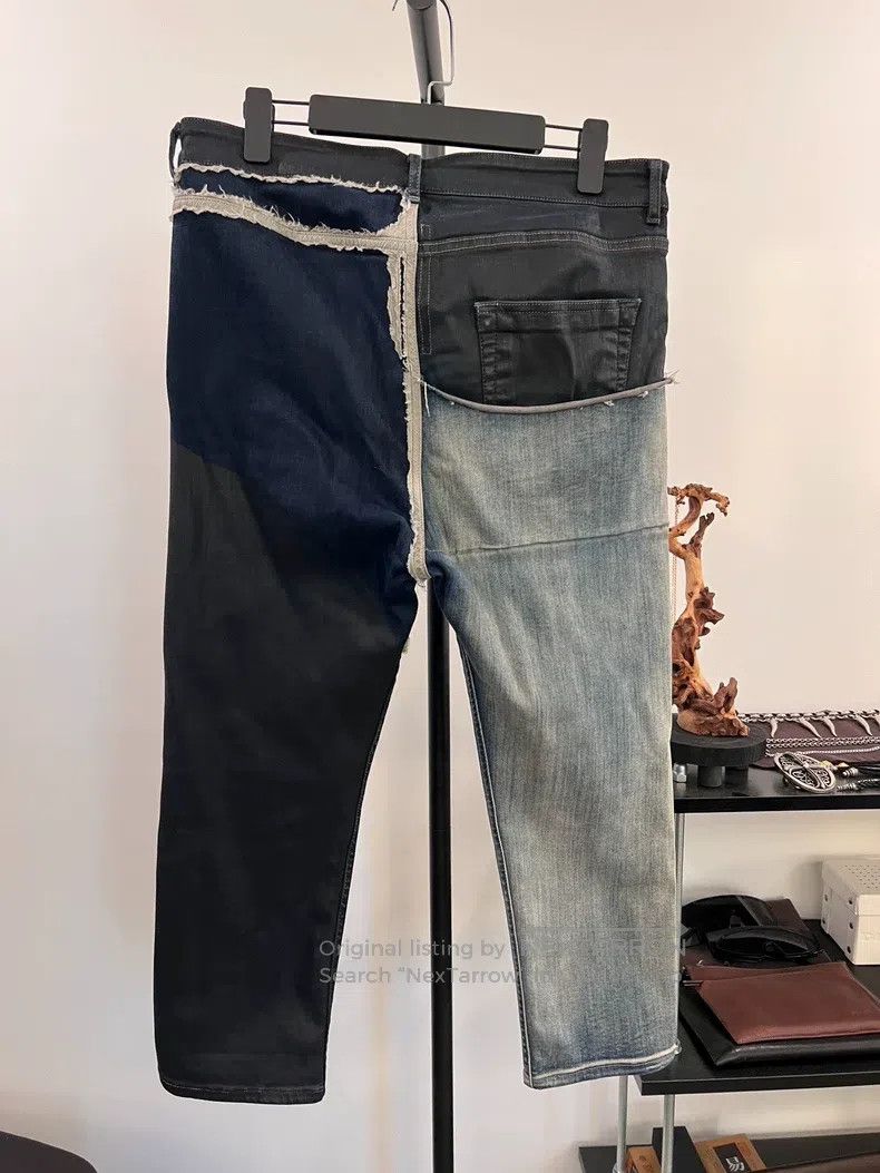 Rick Owens Rick Owens Waxed Coated Patchwork Denim Capris Size US 34 / EU 50 - 2 Thumbnail